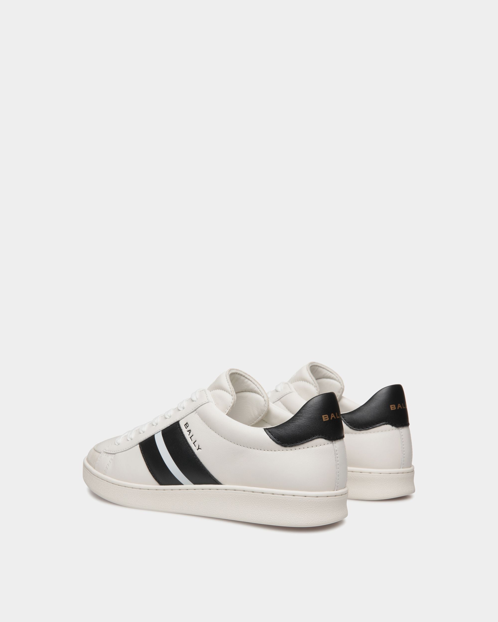 Tennis Sneaker Aus Leder In Weiß Und Schwarz - Herren - Bally - 03