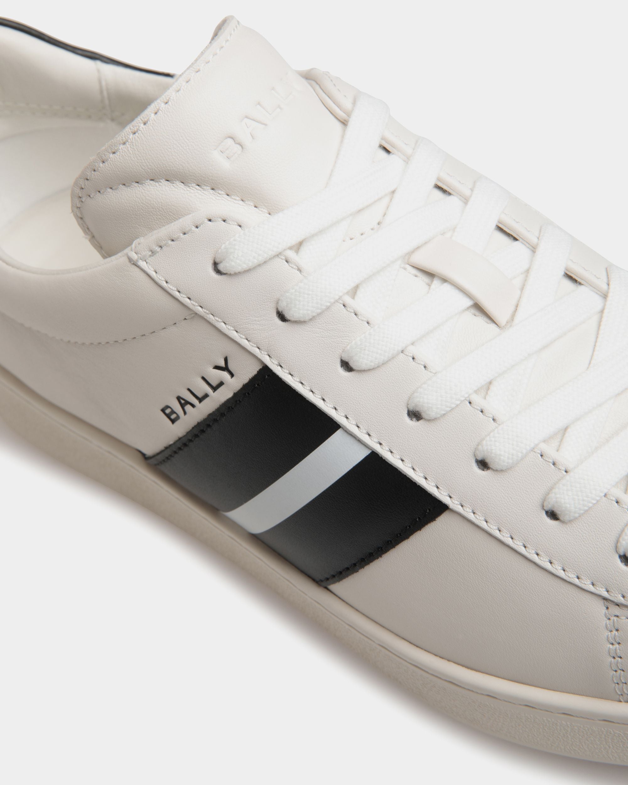 Tennis Sneaker Aus Leder In Weiß Und Schwarz - Herren - Bally - 05