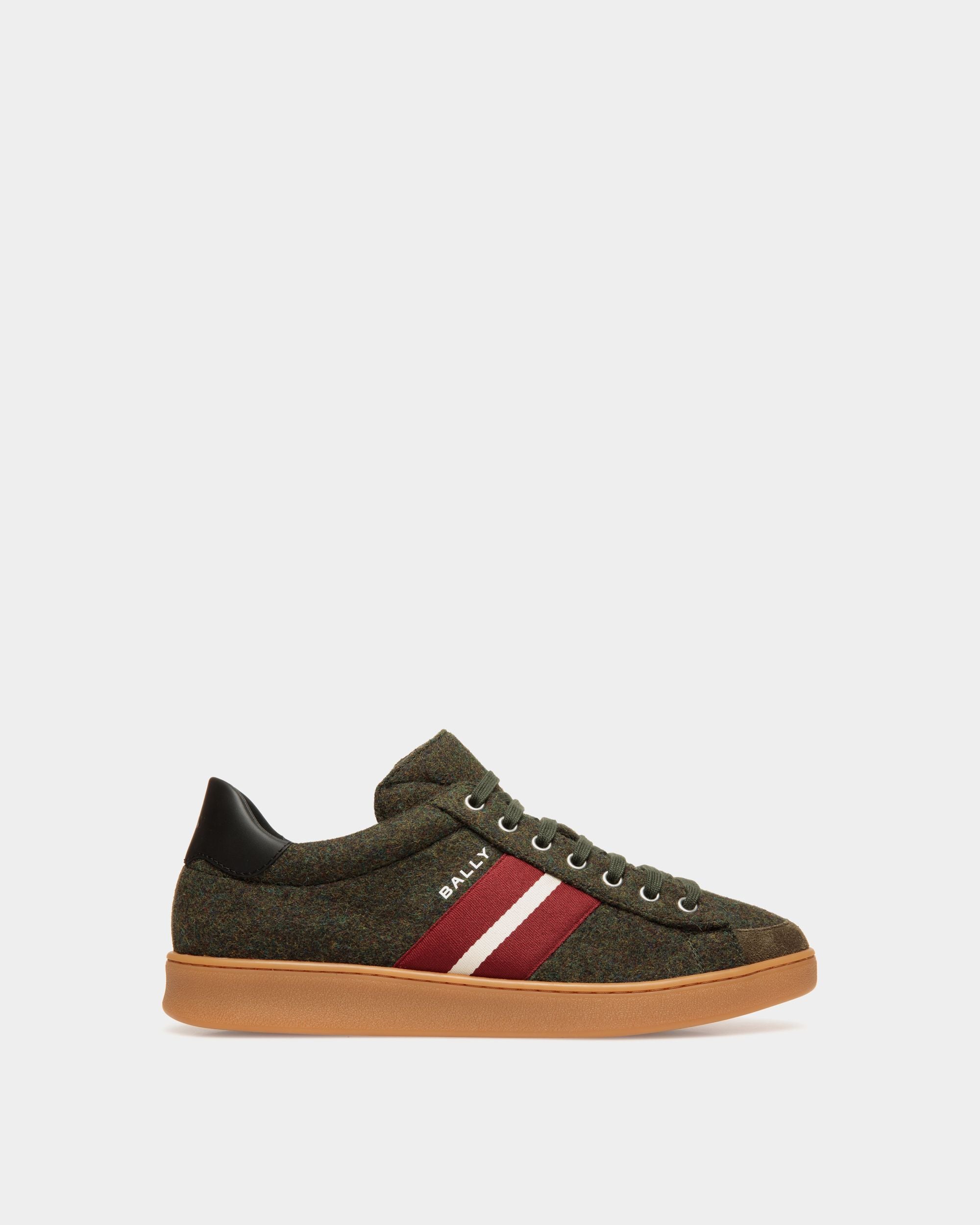 Tennis-Sneaker Für Herren Aus Wollgewebe Und Leder In Sage Green Und Schwarz - Herren - Bally - 01