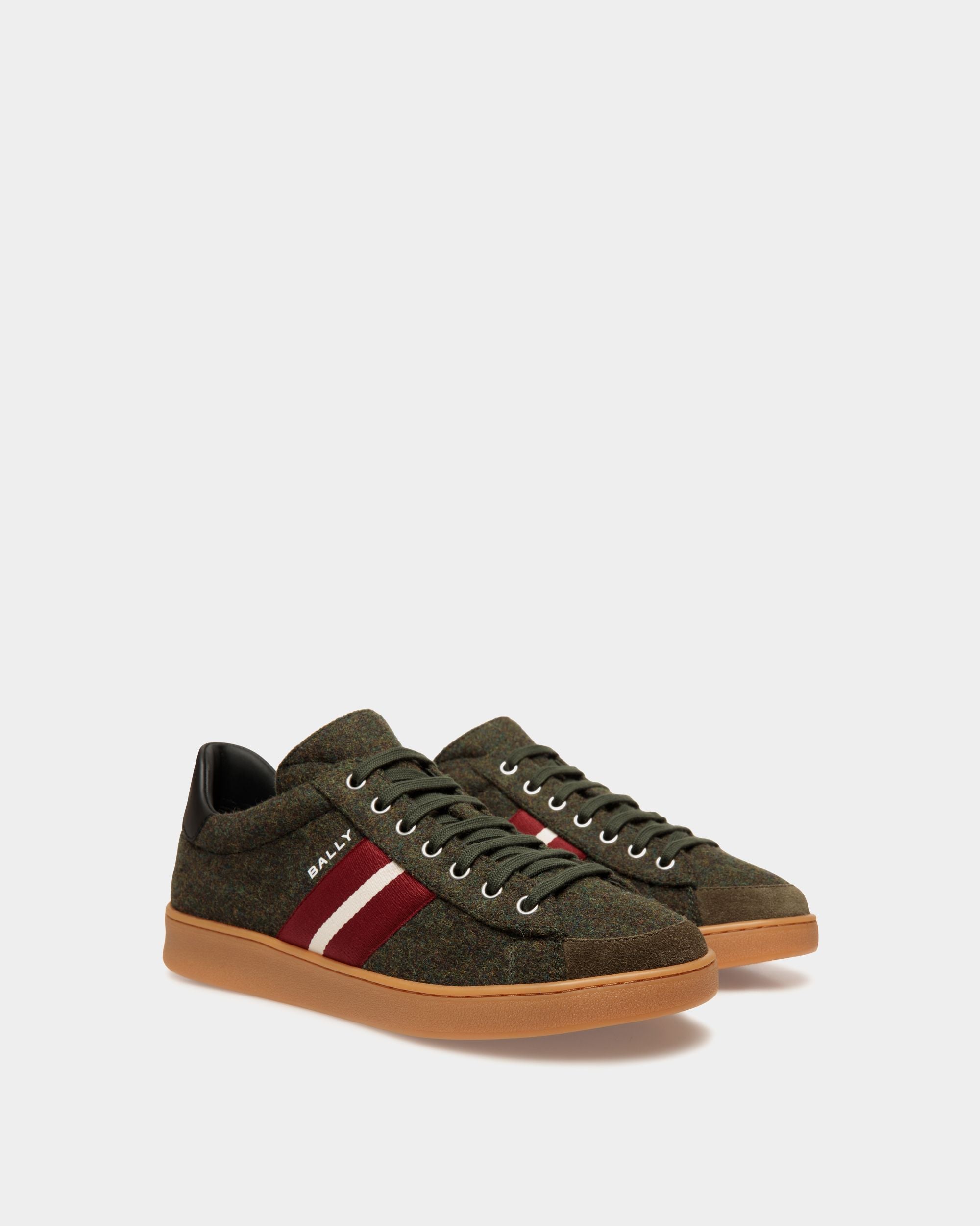 Tennis-Sneaker Für Herren Aus Wollgewebe Und Leder In Sage Green Und Schwarz - Herren - Bally - 02