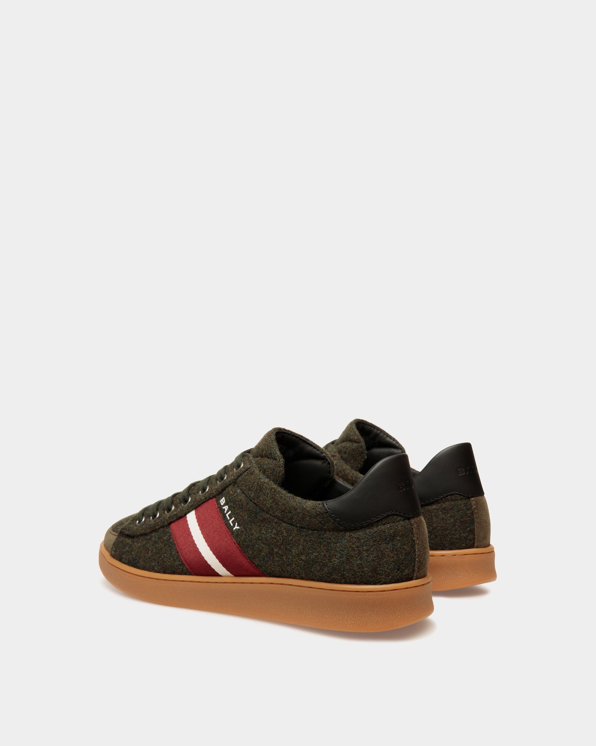 Tennis-Sneaker Für Herren Aus Wollgewebe Und Leder In Sage Green Und Schwarz - Herren - Bally - 03