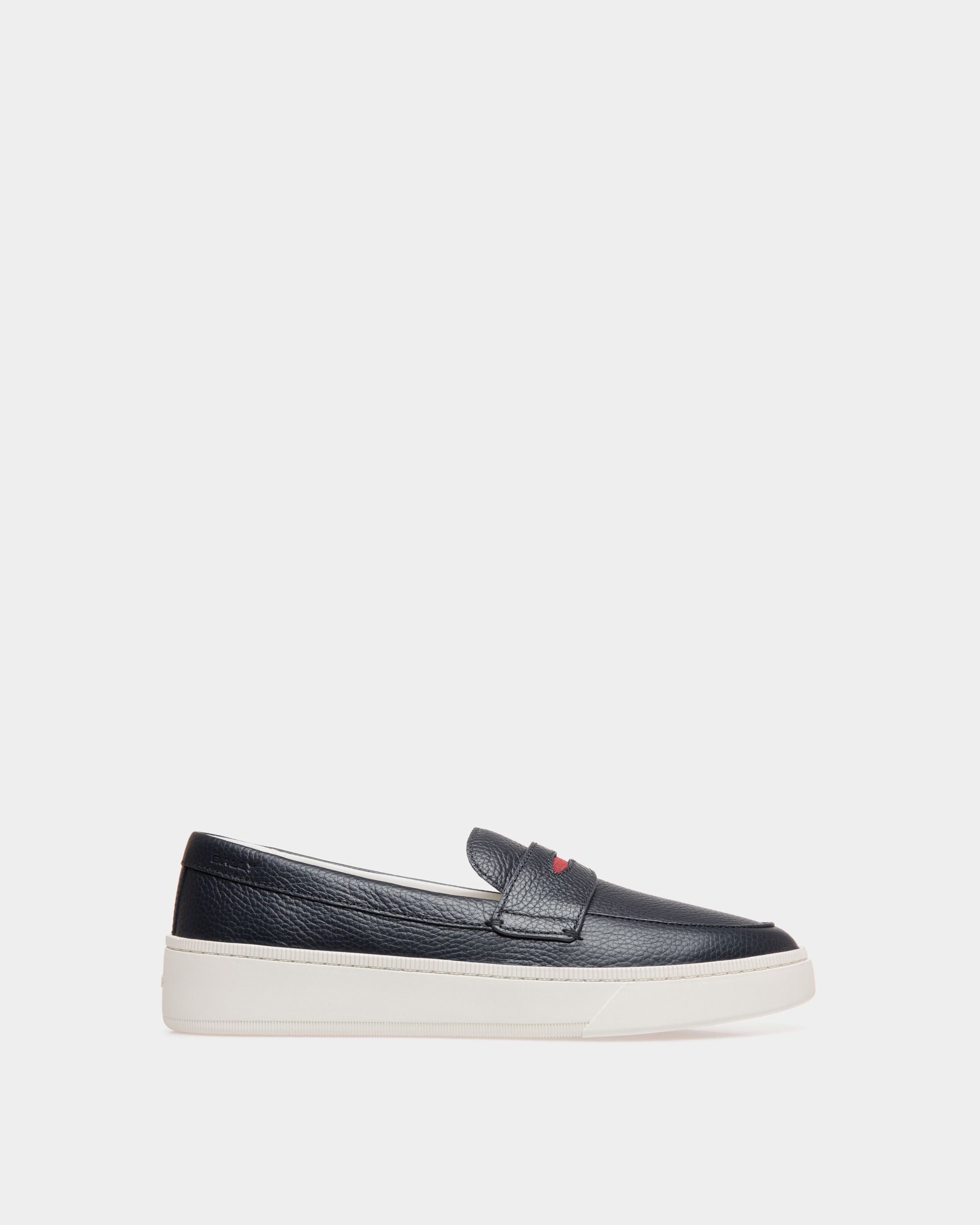 Raise Sneaker Aus Genarbtem Leder In Navy Blue - Herren - Bally - 01
