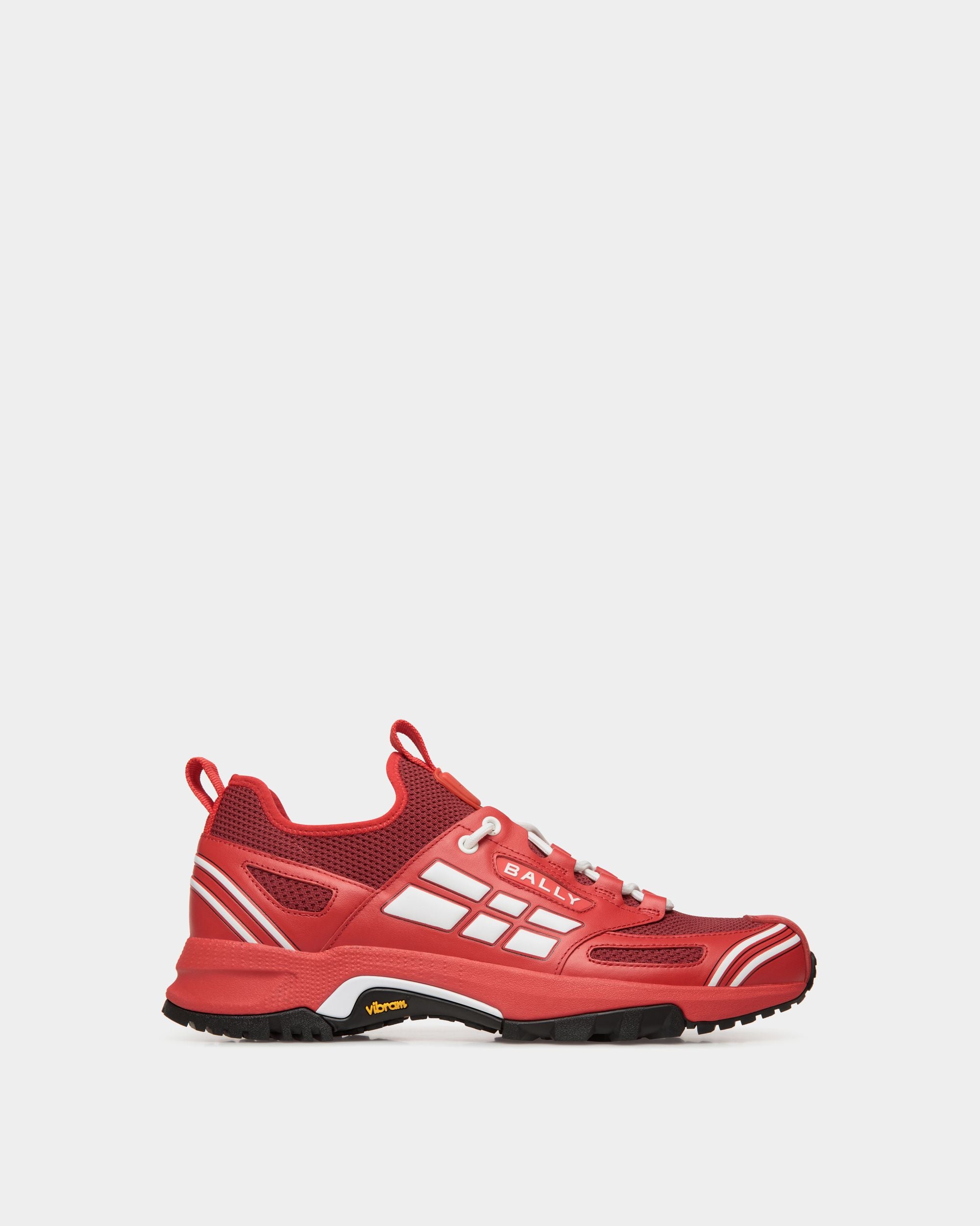 Faster Sneakers Aus Rotem Leder Und Strickstoff - Herren - Bally - 01