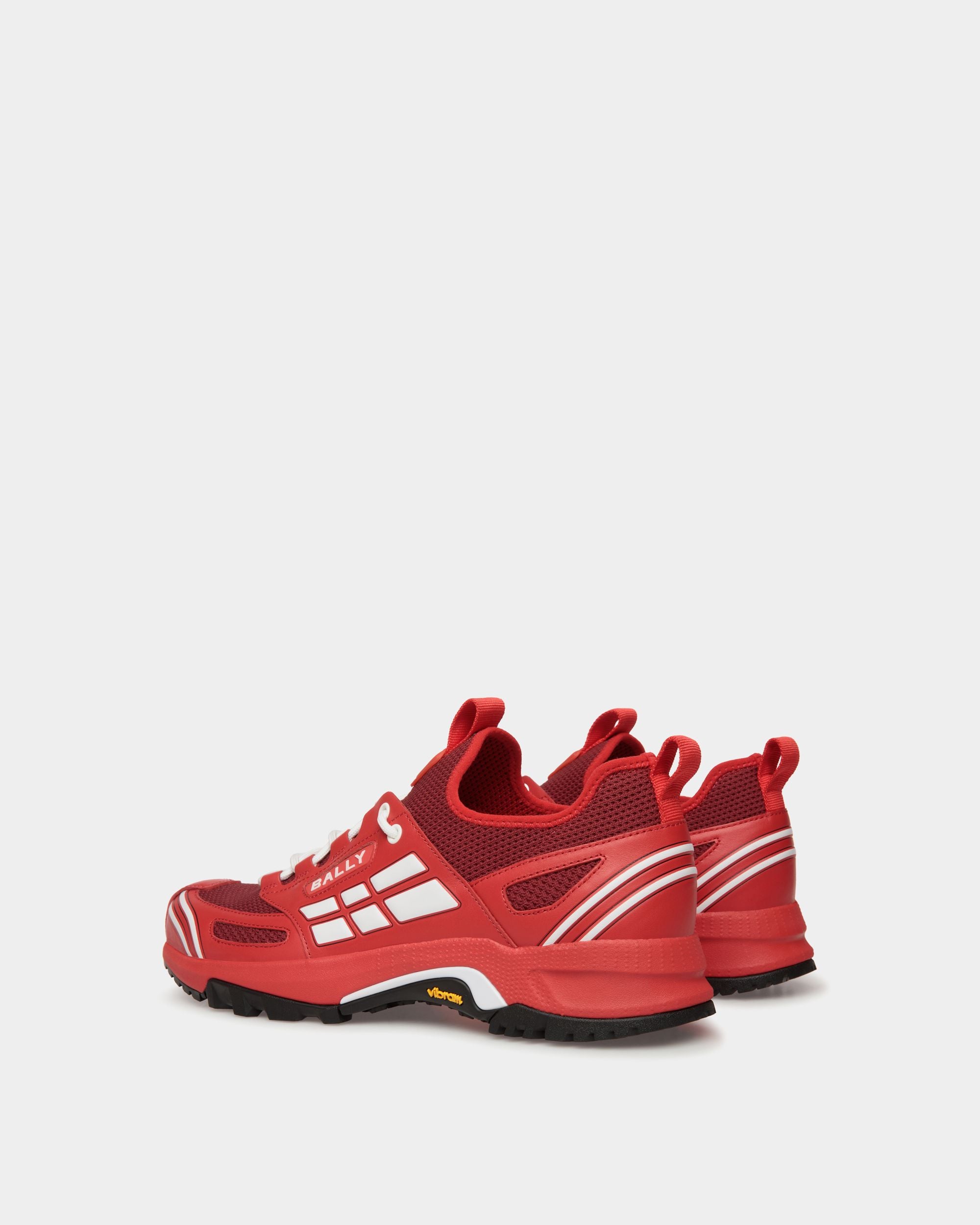Faster Sneakers Aus Rotem Leder Und Strickstoff - Herren - Bally - 04