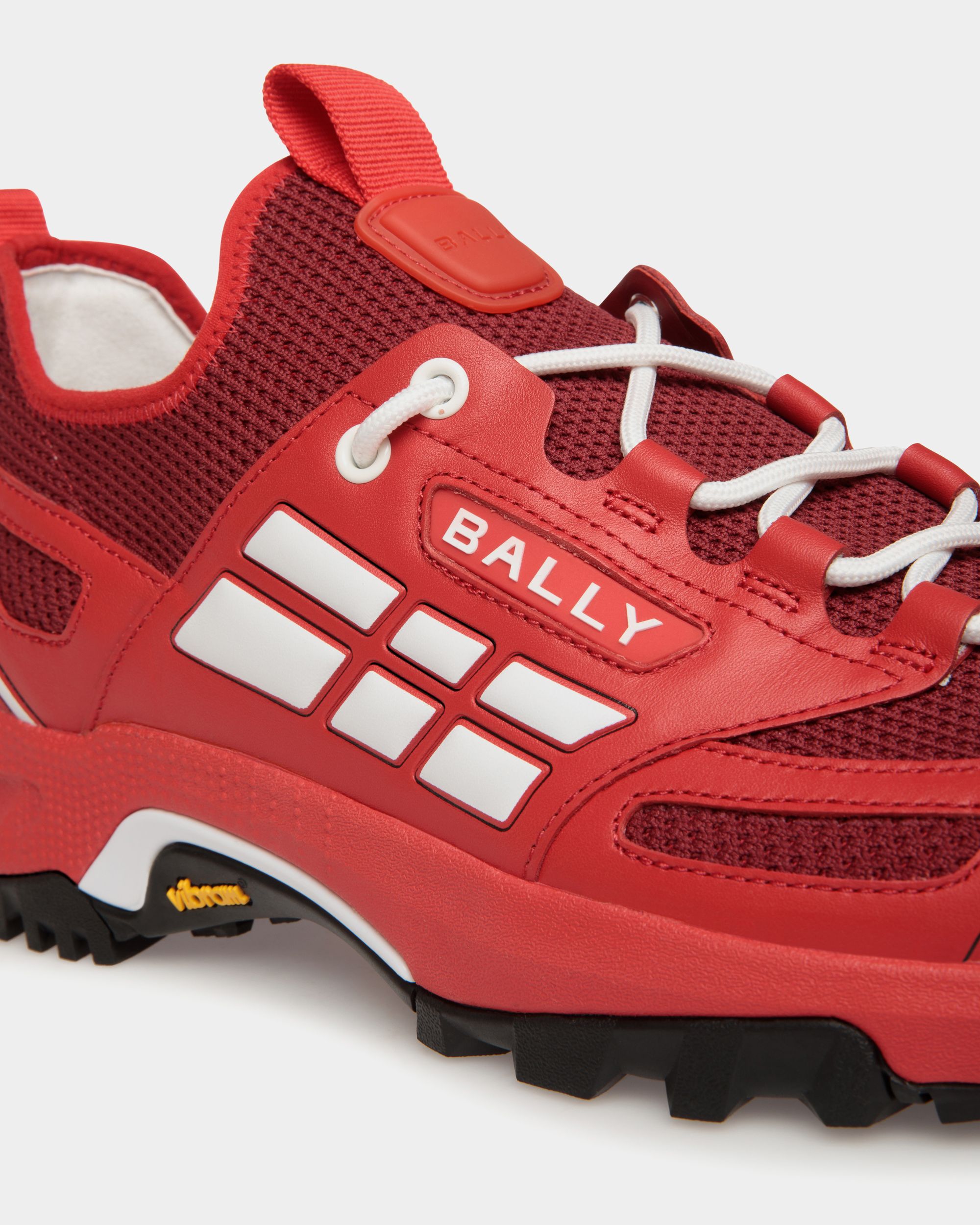 Faster Sneakers Aus Rotem Leder Und Strickstoff - Herren - Bally - 06