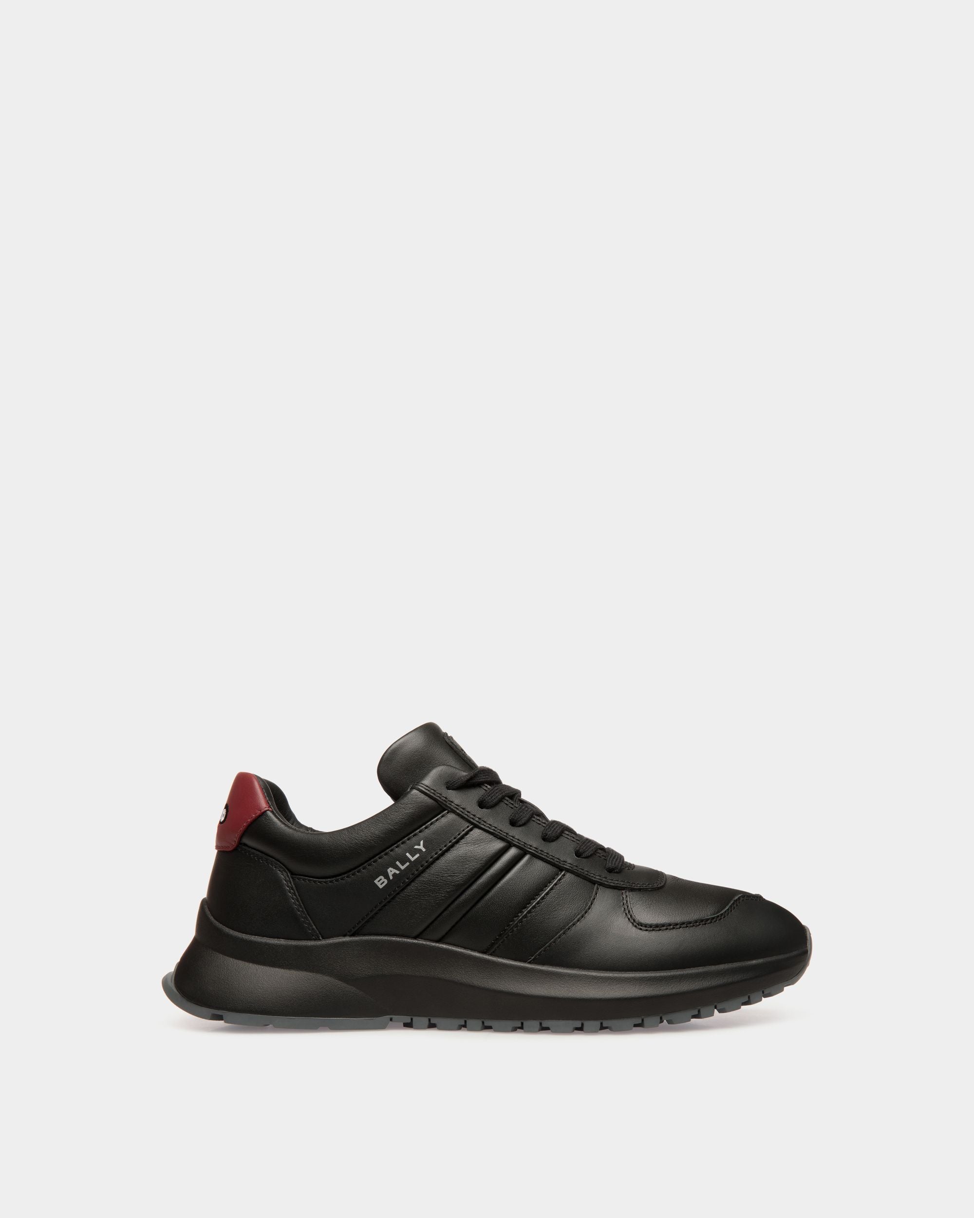 Outline Sneaker Aus Leder In Schwarz Und Sirah - Herren - Bally - 01