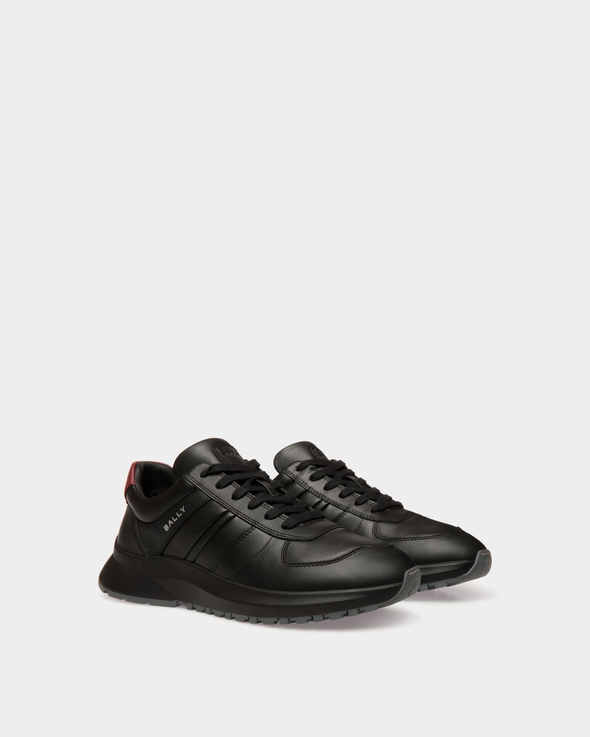 Outline Sneaker Aus Leder In Schwarz Und Sirah - Herren - Bally - 03