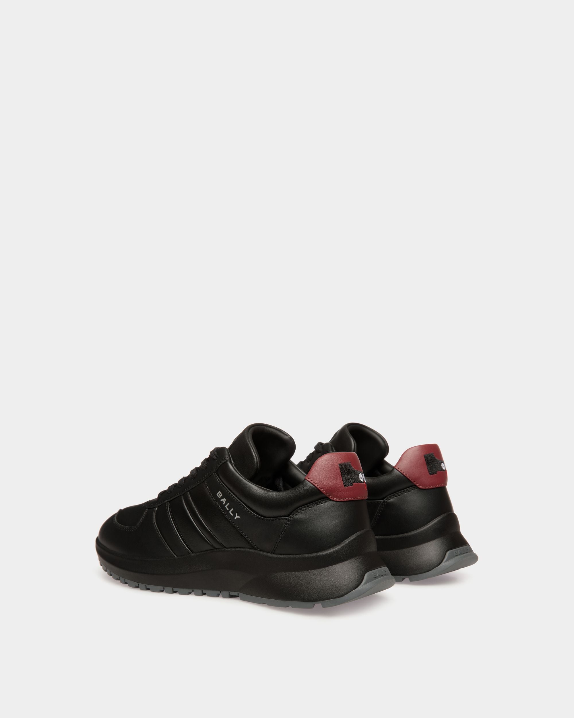 Outline Sneaker Aus Leder In Schwarz Und Sirah - Herren - Bally - 04