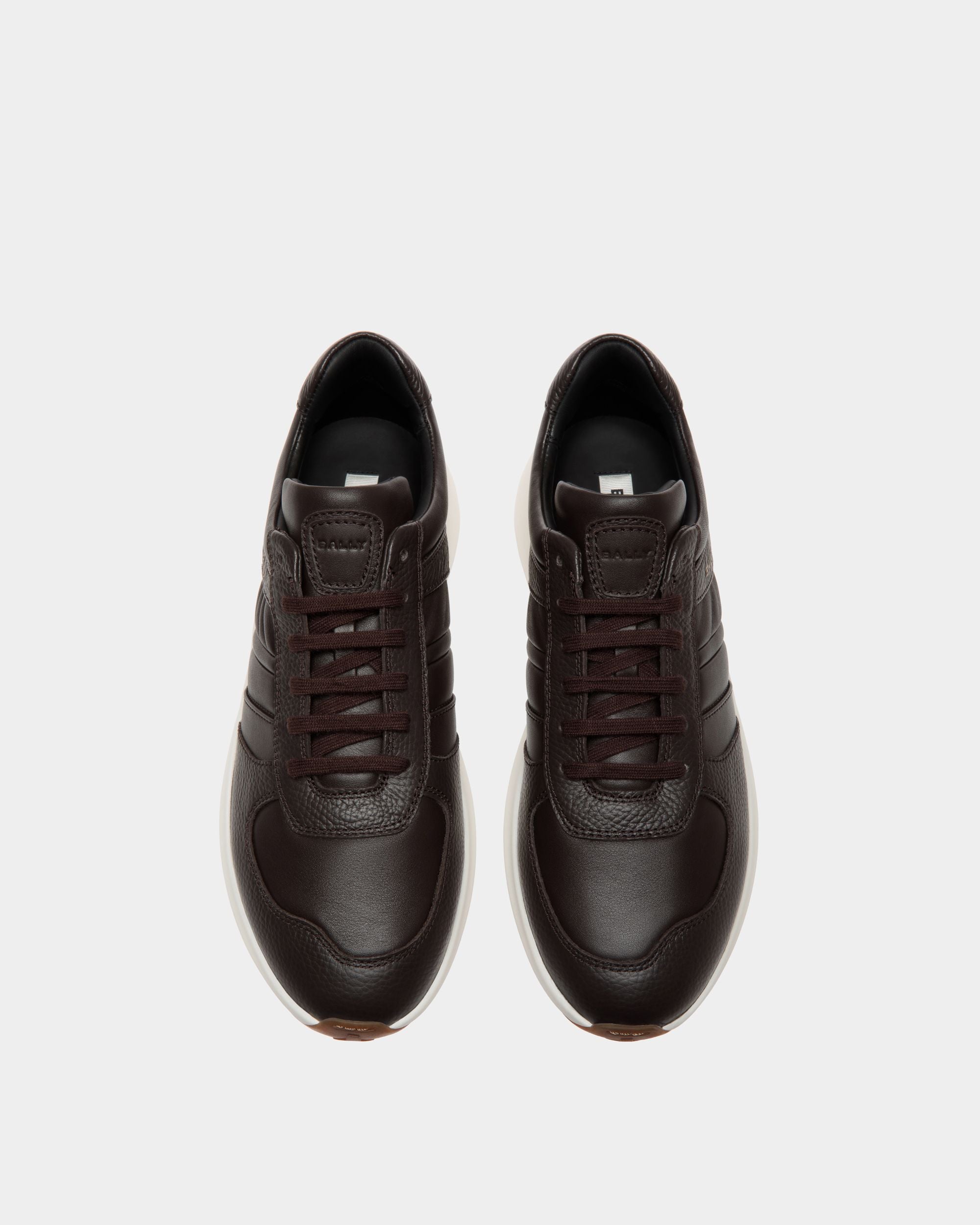 Outline Sneaker Aus Genarbtem Leder In Ebenholz - Herren - Bally - 04