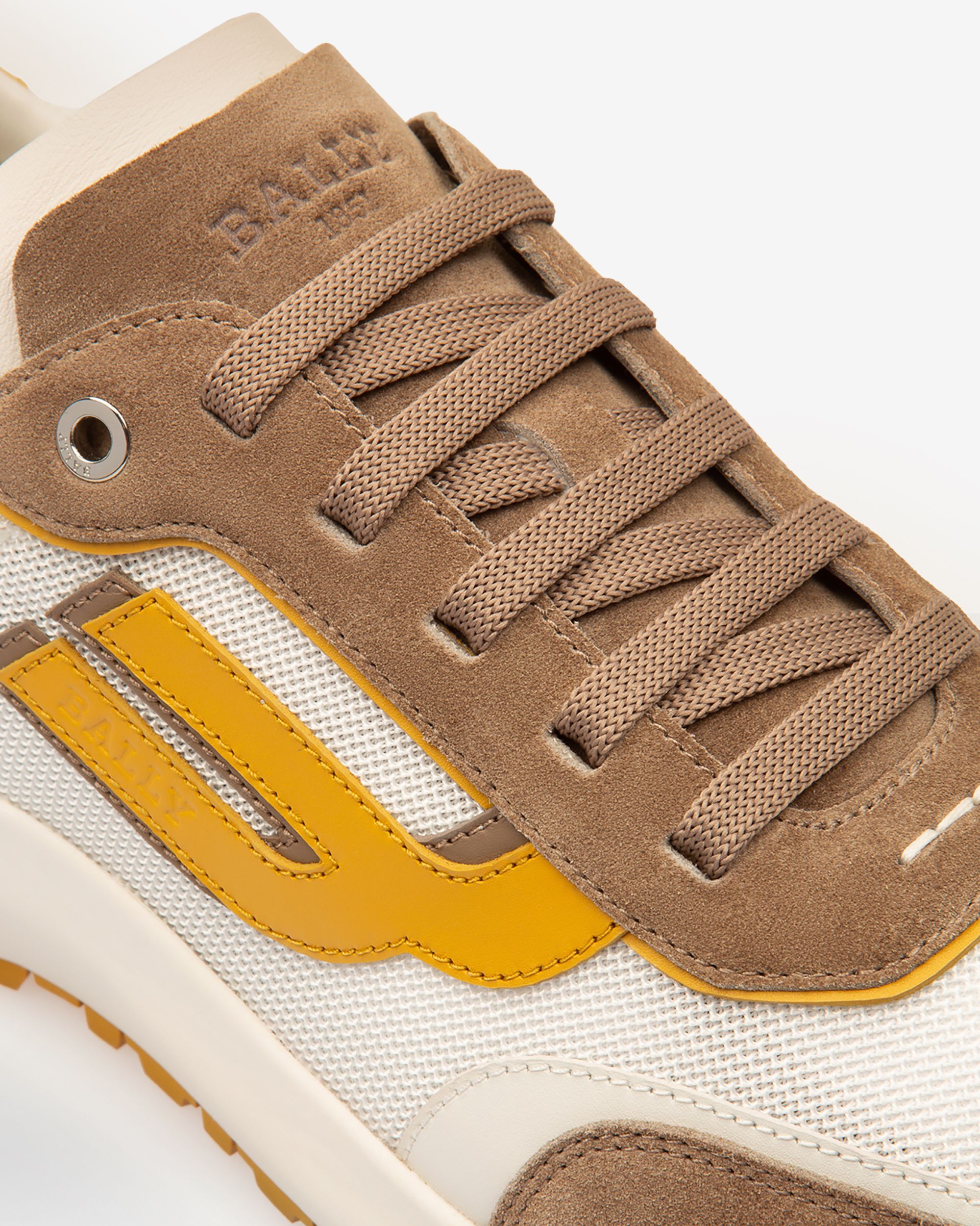 Demmy Sneaker Aus Taupefarbenem Leder Und Weissem Netzstoff - Herren - Bally - 02
