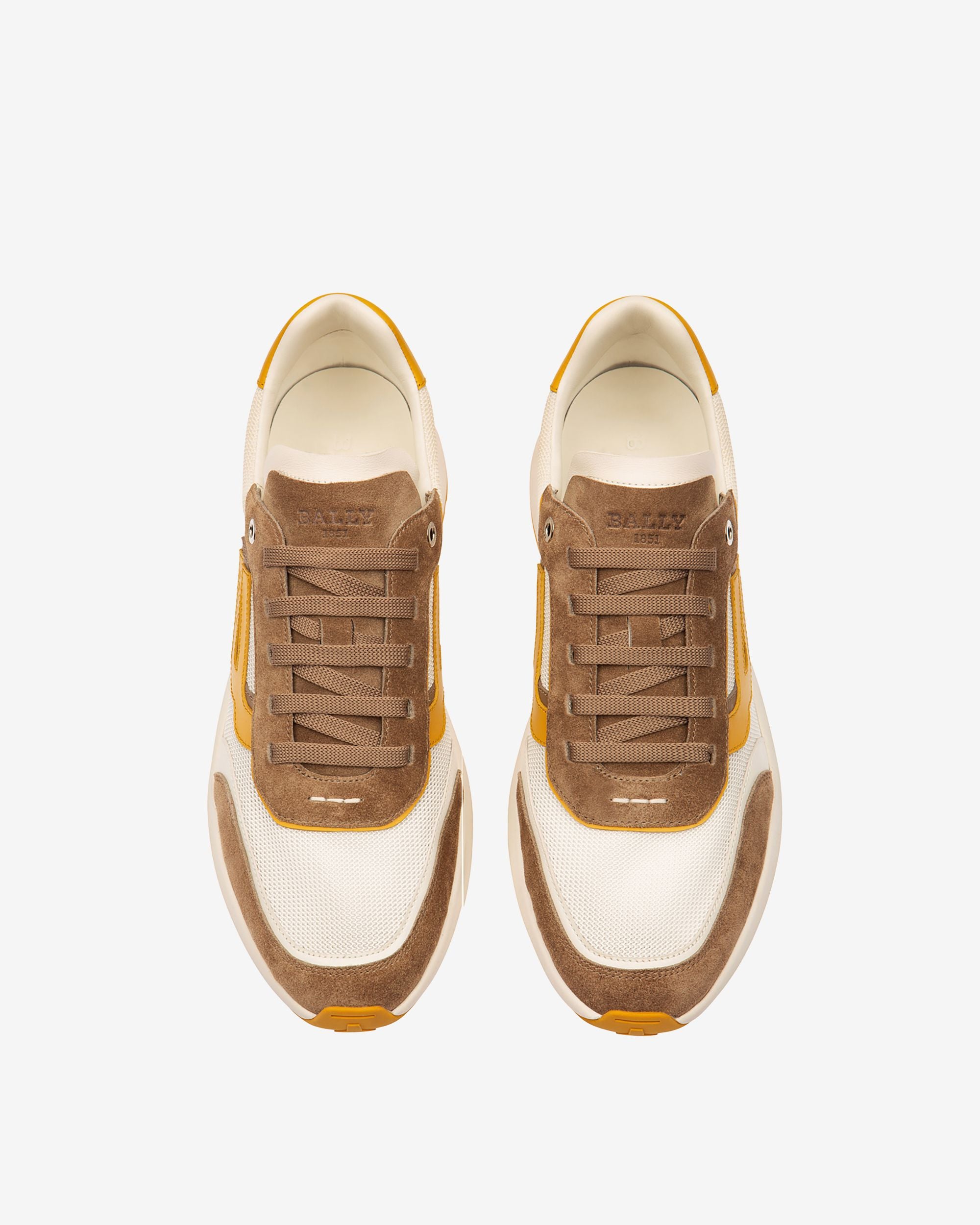 Demmy Sneaker Aus Taupefarbenem Leder Und Weissem Netzstoff - Herren - Bally - 04