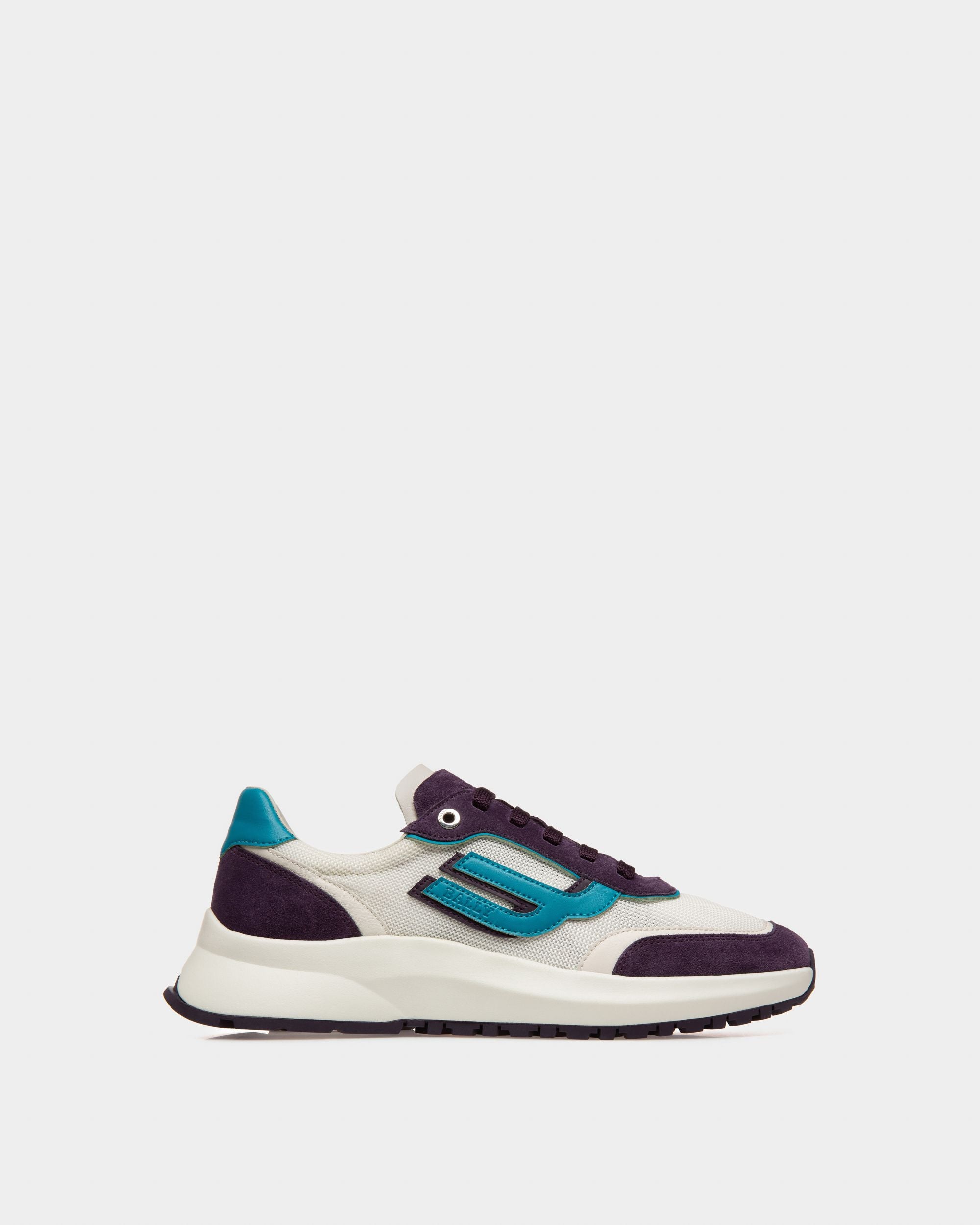 Demmy Sneaker Aus Weissem Netzstoff Und Violettem Leder - Herren - Bally - 01