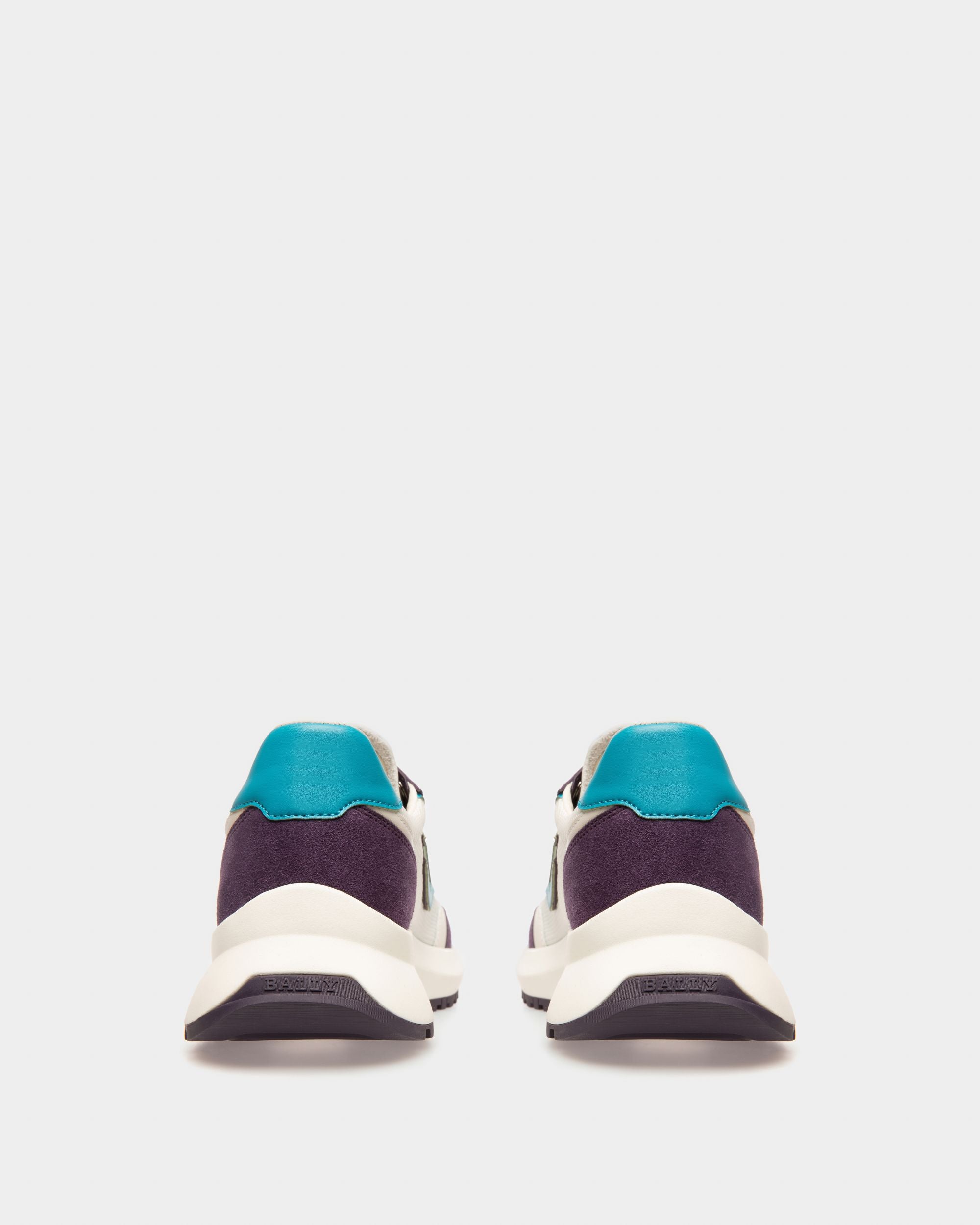 Demmy Sneaker Aus Weissem Netzstoff Und Violettem Leder - Herren - Bally - 04