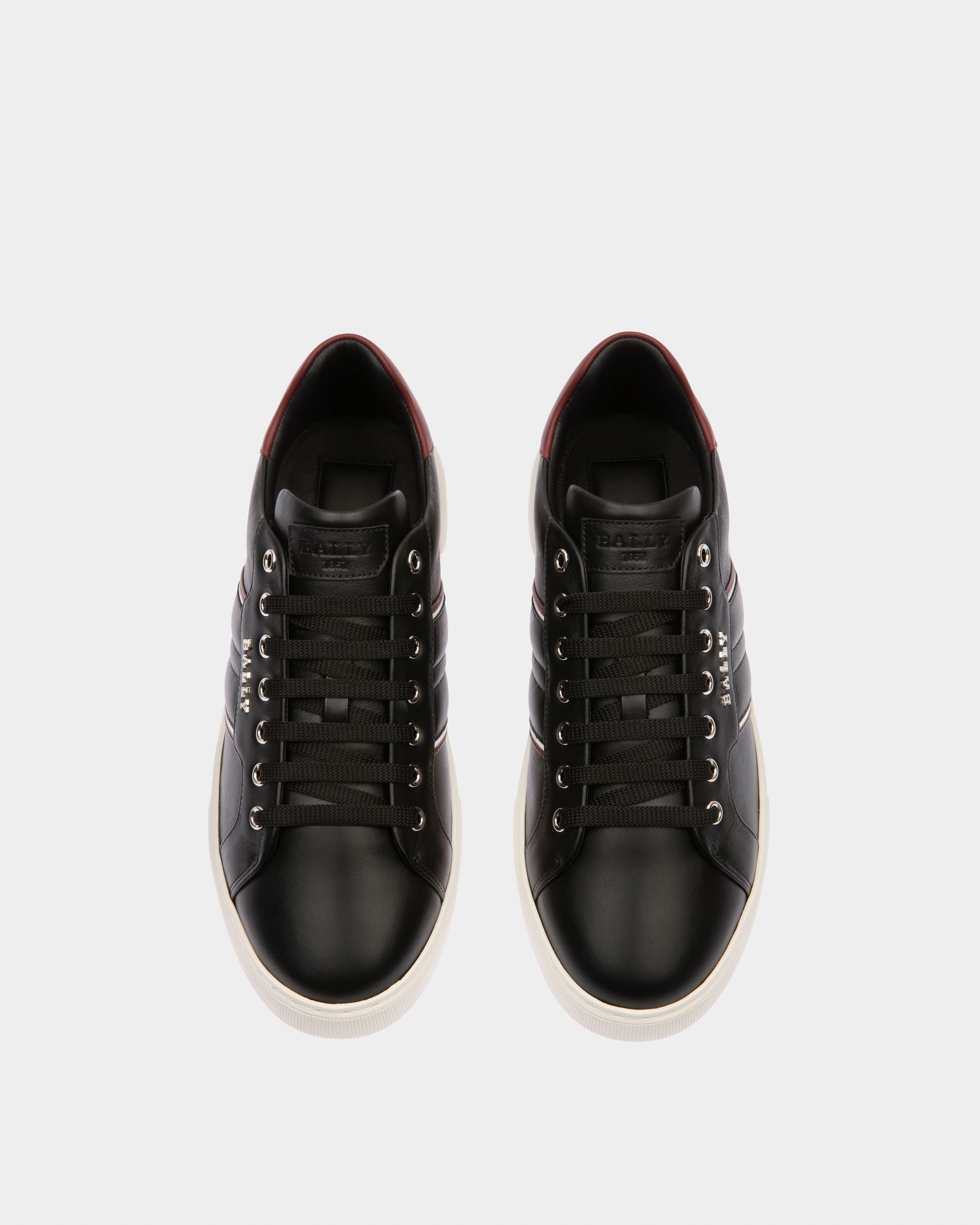 Meddy Sneaker Aus Schwarzem Und Traditionsrotem Leder - Herren - Bally - 02