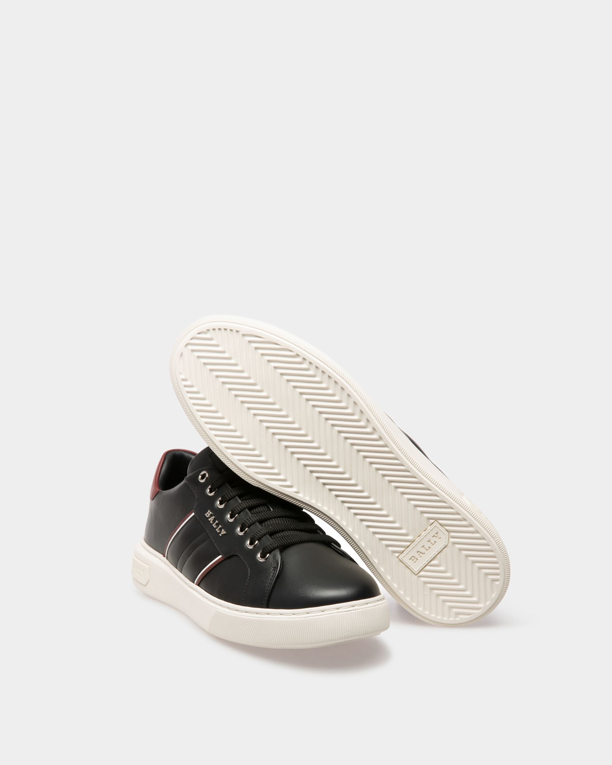 Meddy Sneaker Aus Schwarzem Und Traditionsrotem Leder - Herren - Bally - 05