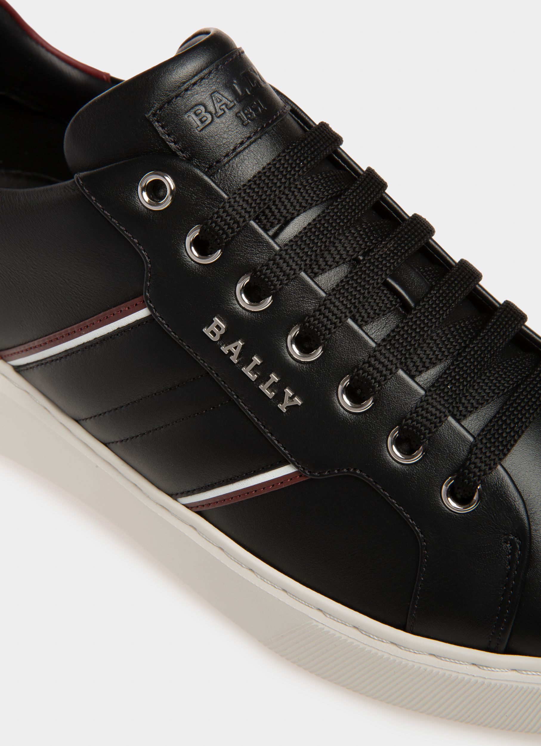 Meddy Sneaker Aus Schwarzem Und Traditionsrotem Leder - Herren - Bally - 06