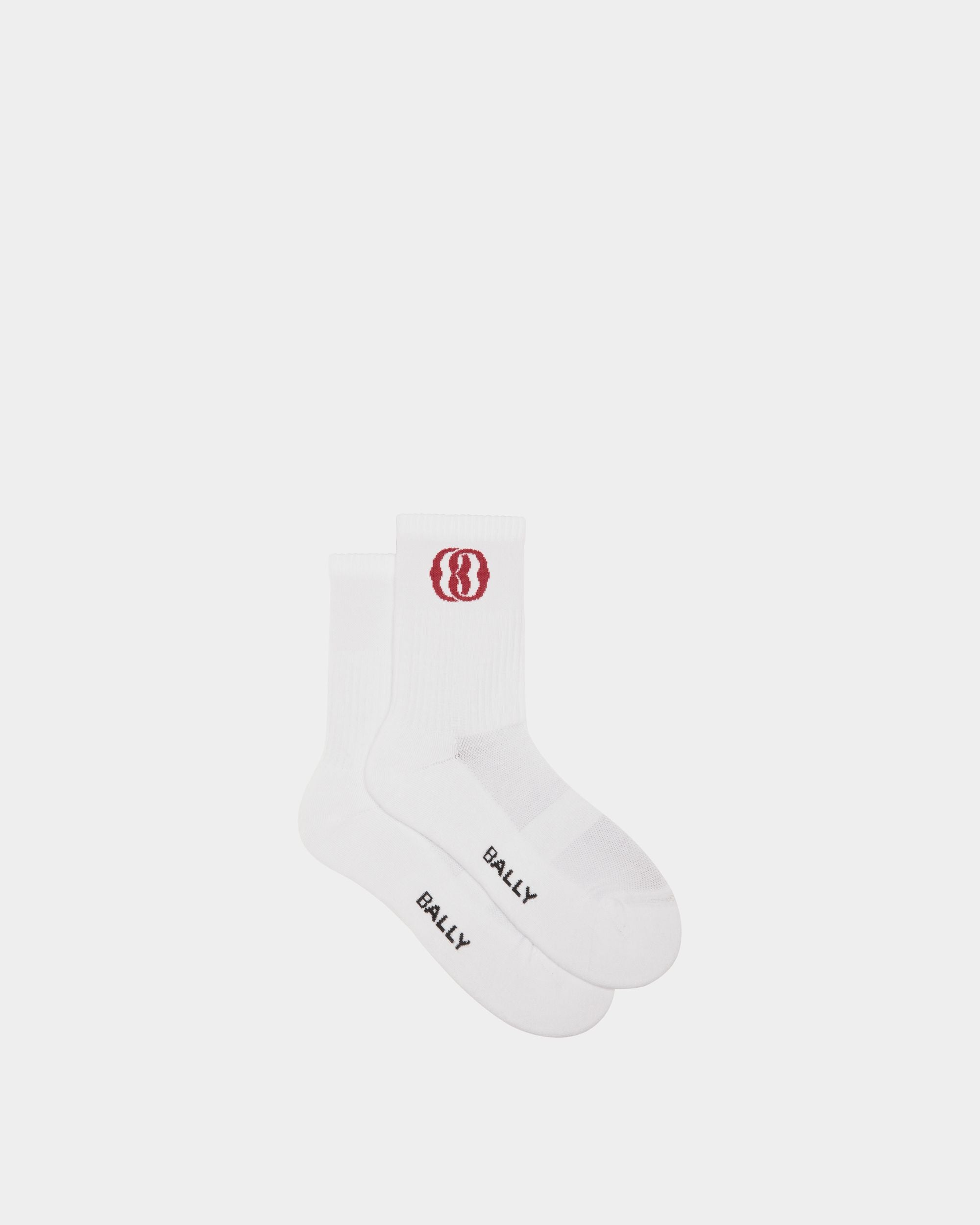 Emblem Socken Aus Baumwolle In Weiß - Herren - Bally - 01
