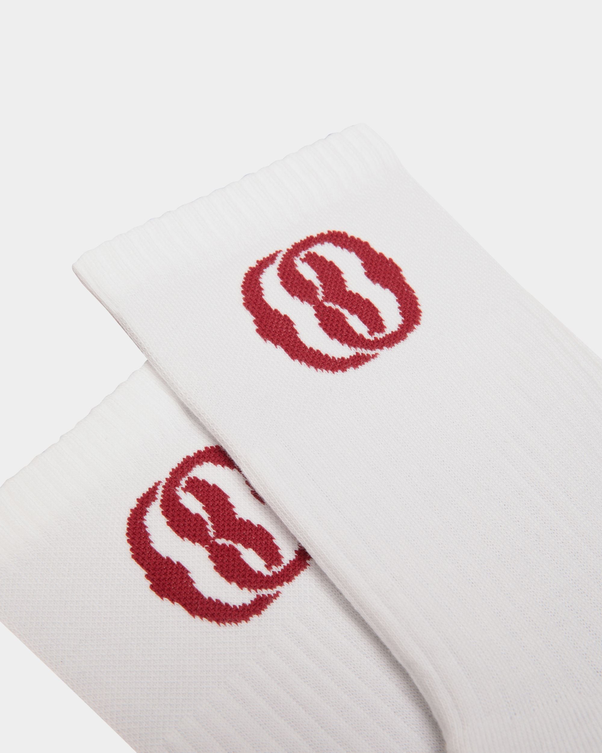 Emblem Socken Aus Baumwolle In Weiß - Herren - Bally - 02