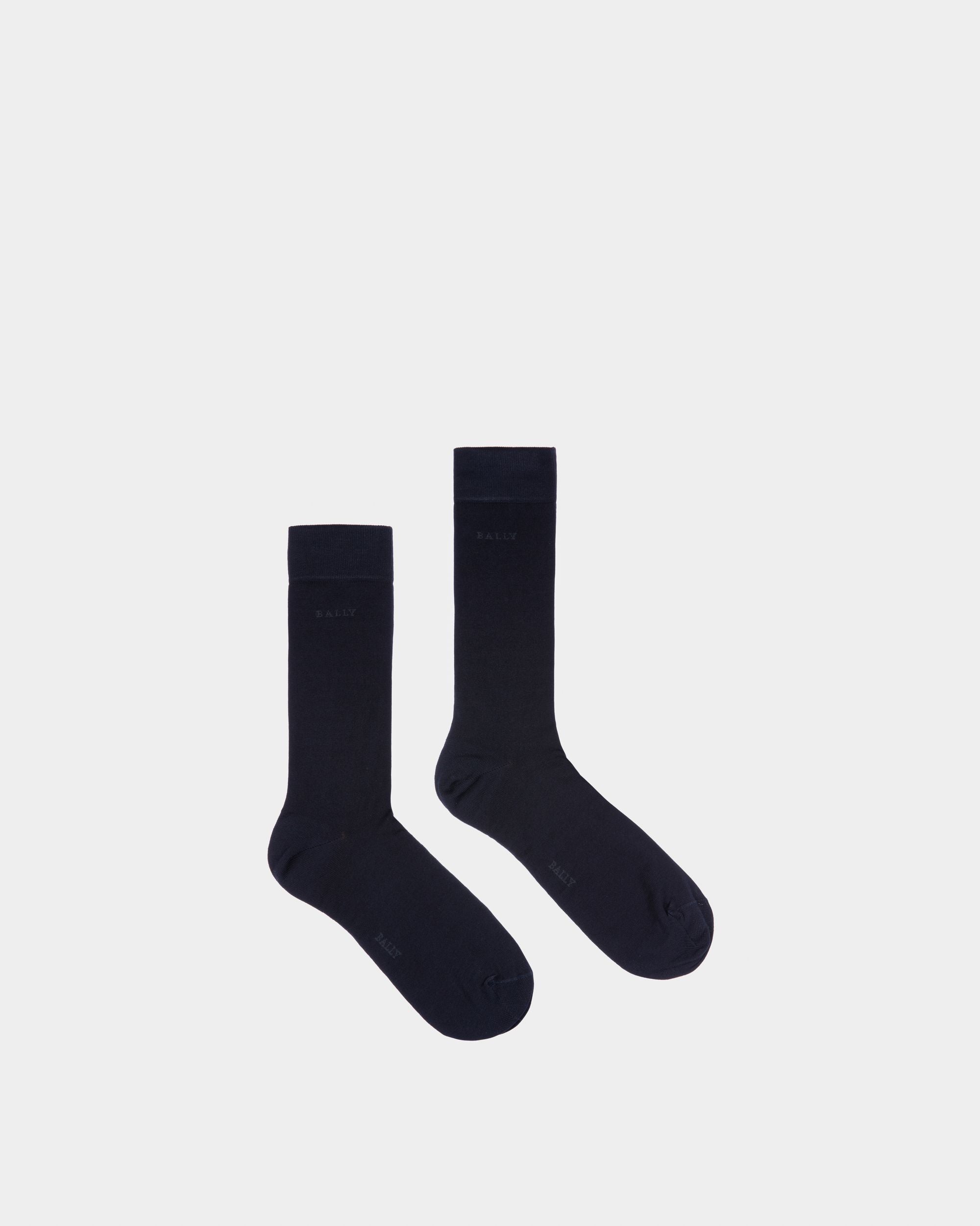 Baumwollsocken In Marineblau - Herren - Bally - 01
