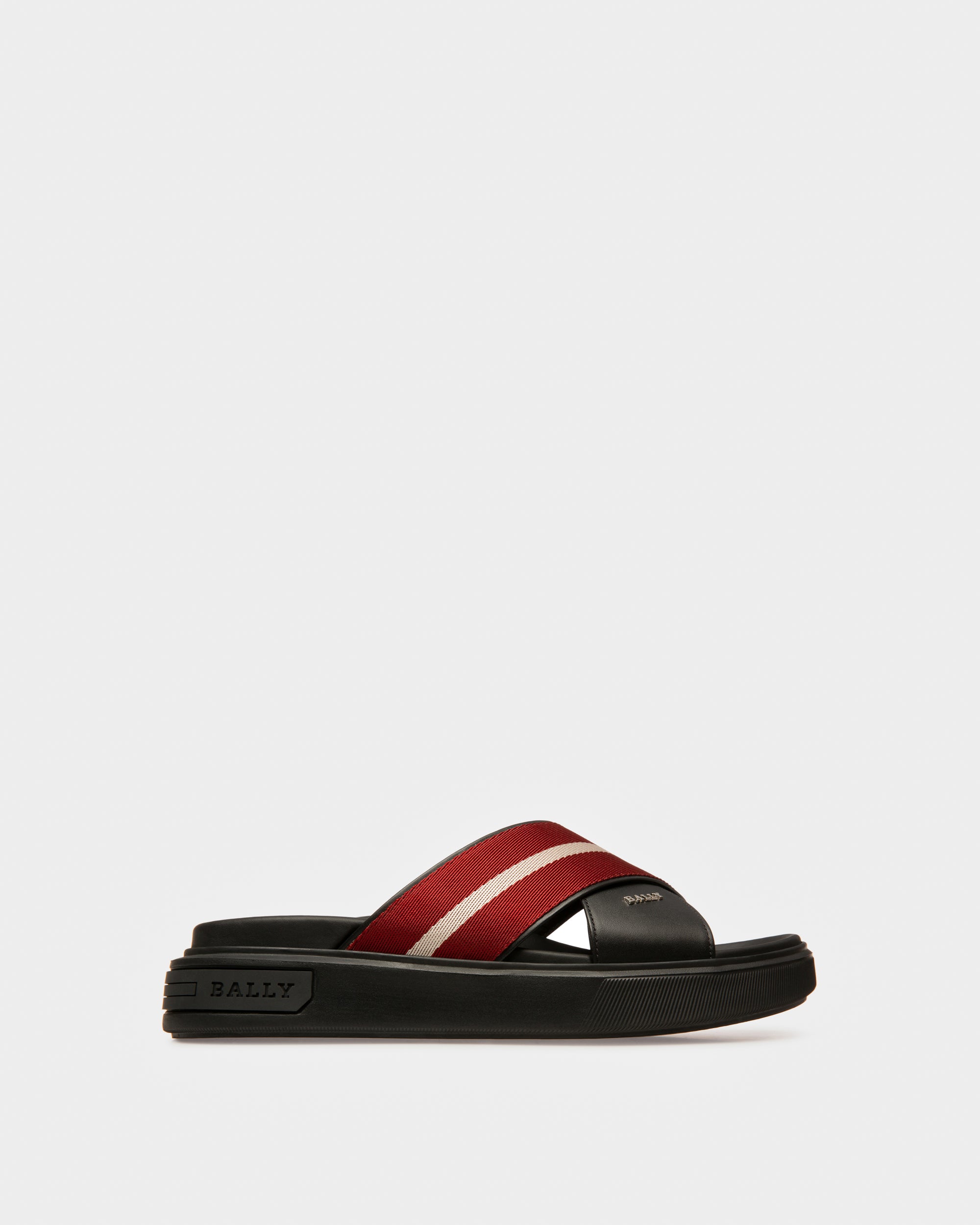 Jake Sandalen Aus Leder In Schwarz Und Bally-Rot - Herren - Bally - 01