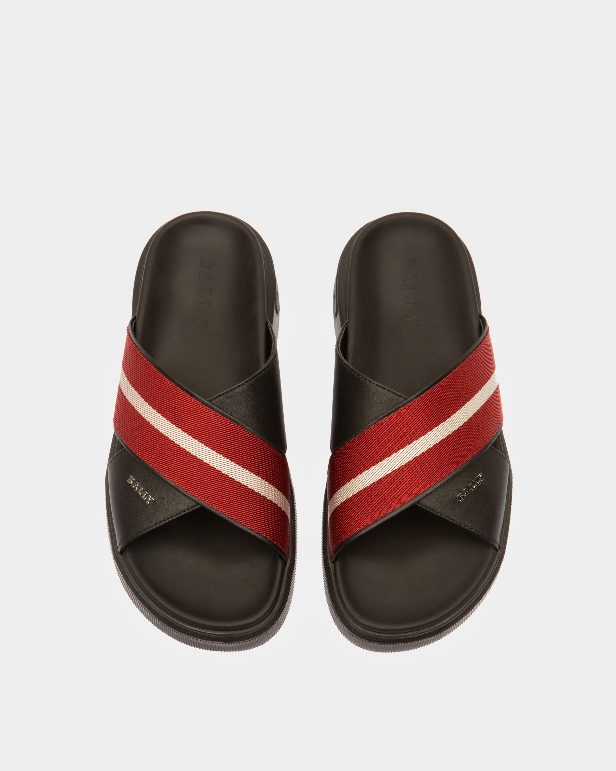 Jake Sandalen Aus Leder In Schwarz Und Bally-Rot - Herren - Bally - 02