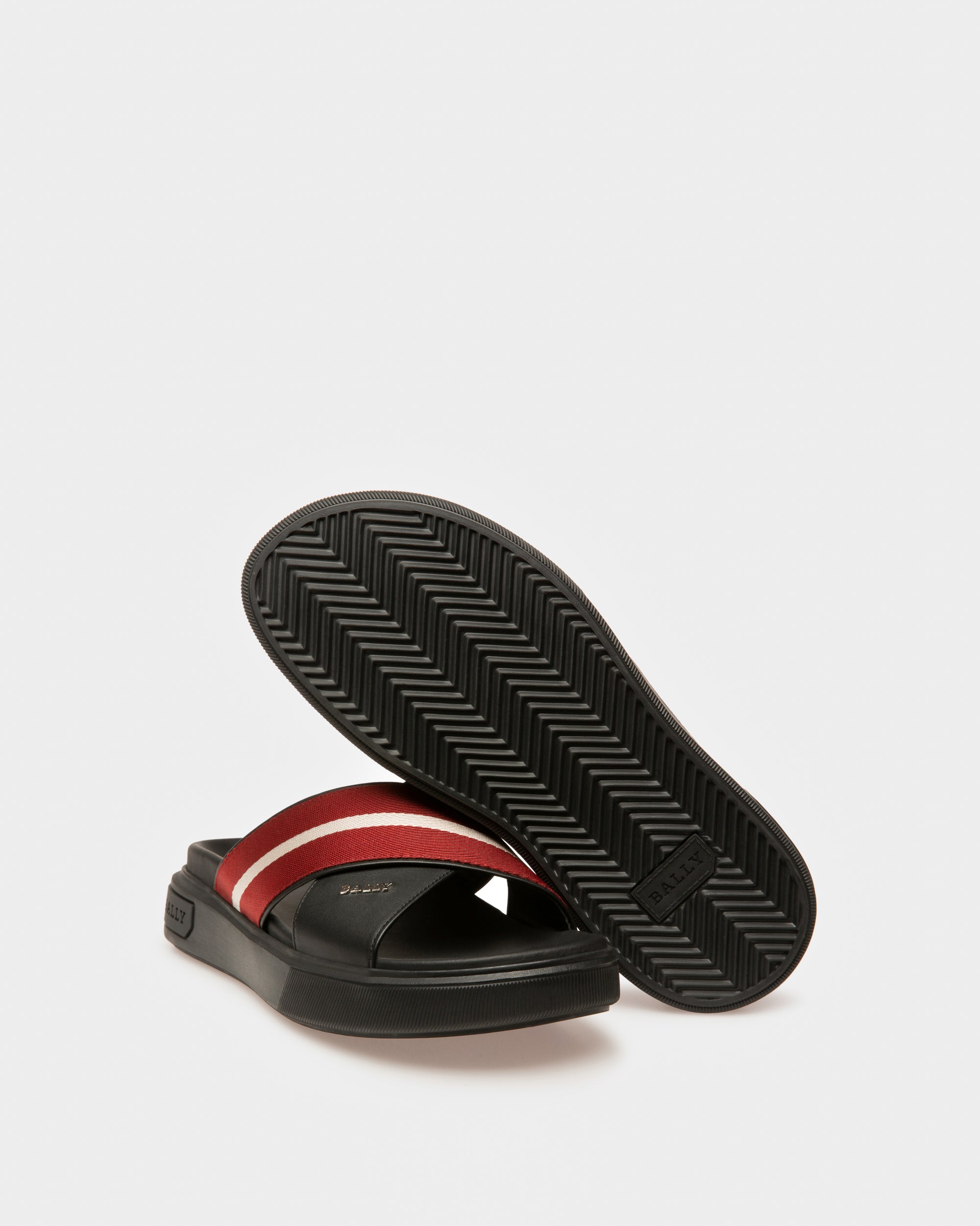 Jake Sandalen Aus Leder In Schwarz Und Bally-Rot - Herren - Bally - 04