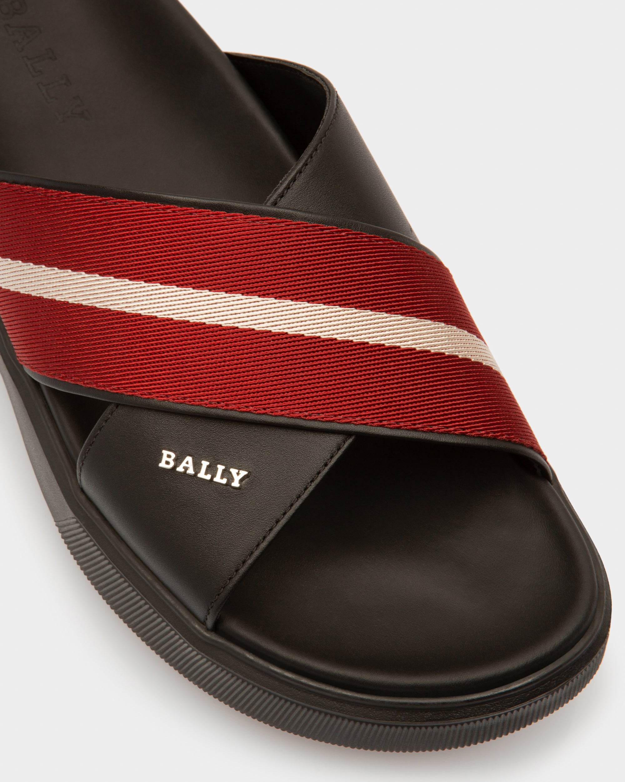 Jake Sandalen Aus Leder In Schwarz Und Bally-Rot - Herren - Bally - 05