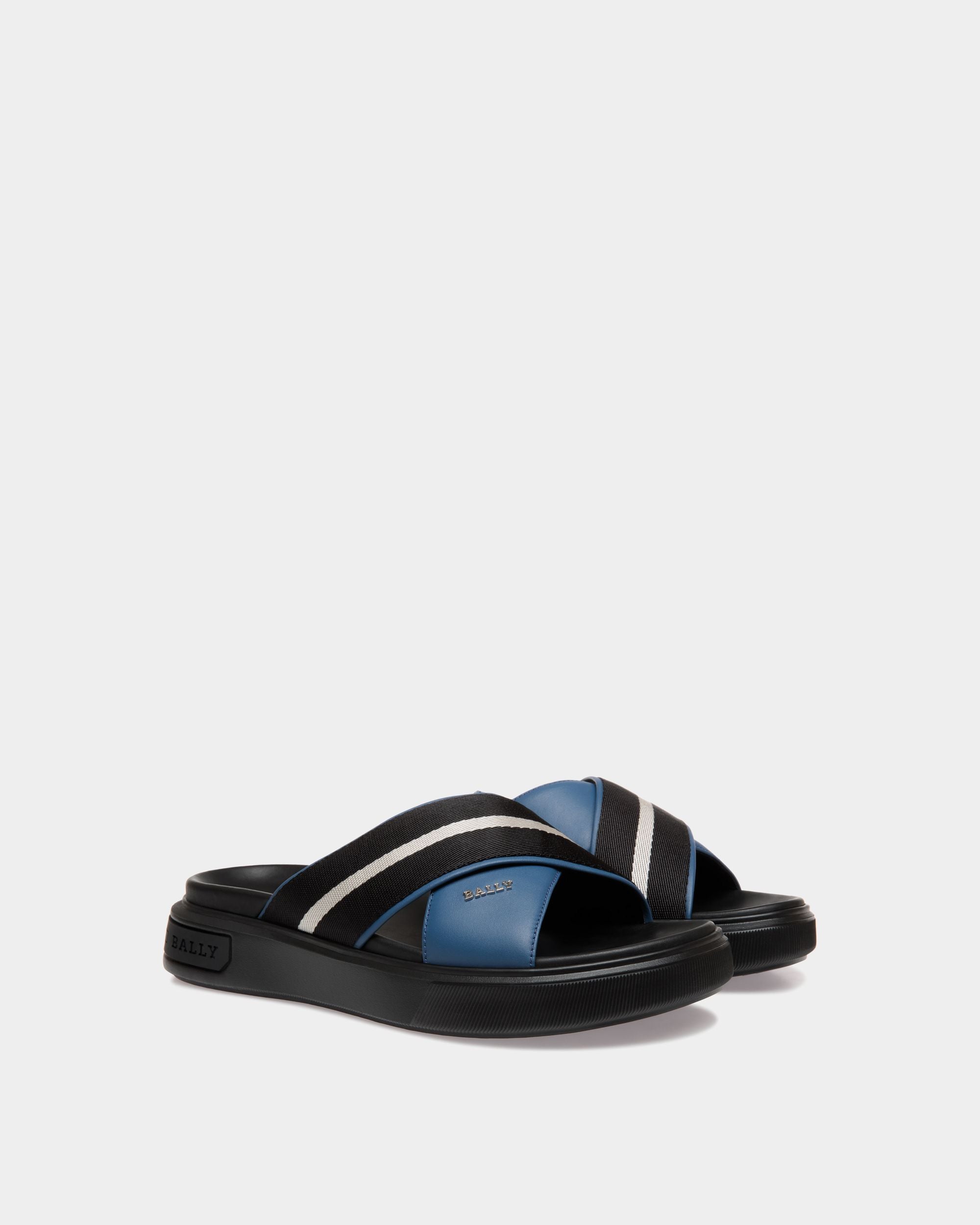Bally Lift Sandal Sandals In Blue Leather - Herren - Bally - 02