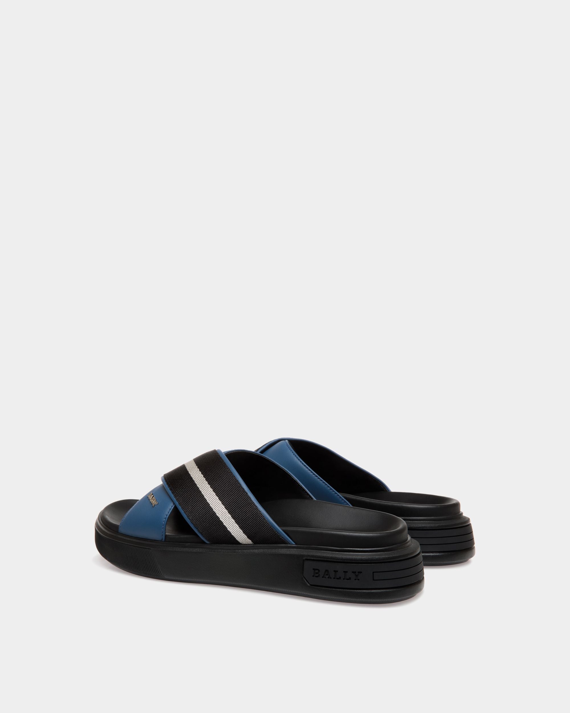 Bally Lift Sandal Sandals In Blue Leather - Herren - Bally - 03