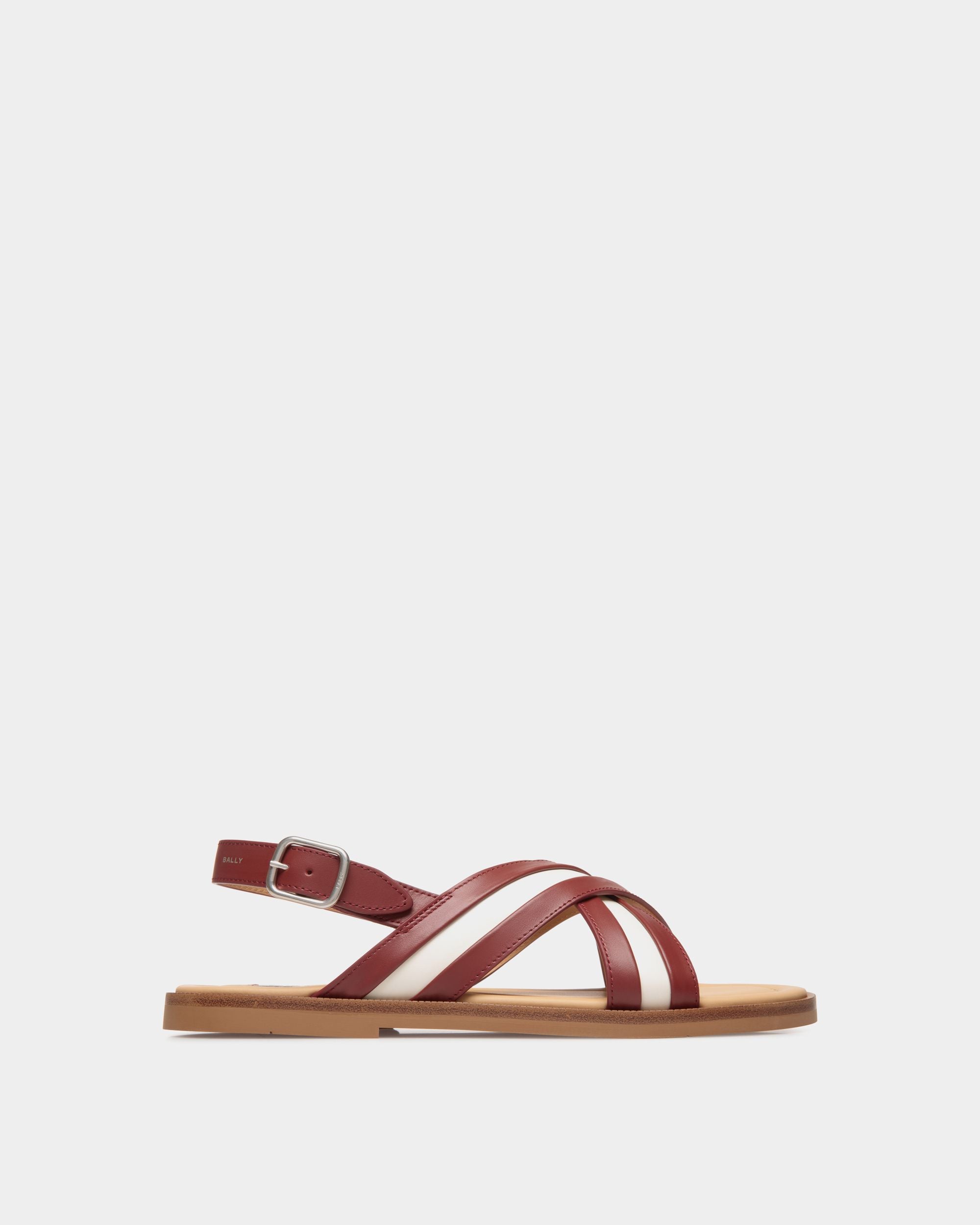 Glide Sandale Aus Leder In Rot Und Weiß - Herren - Bally - 01