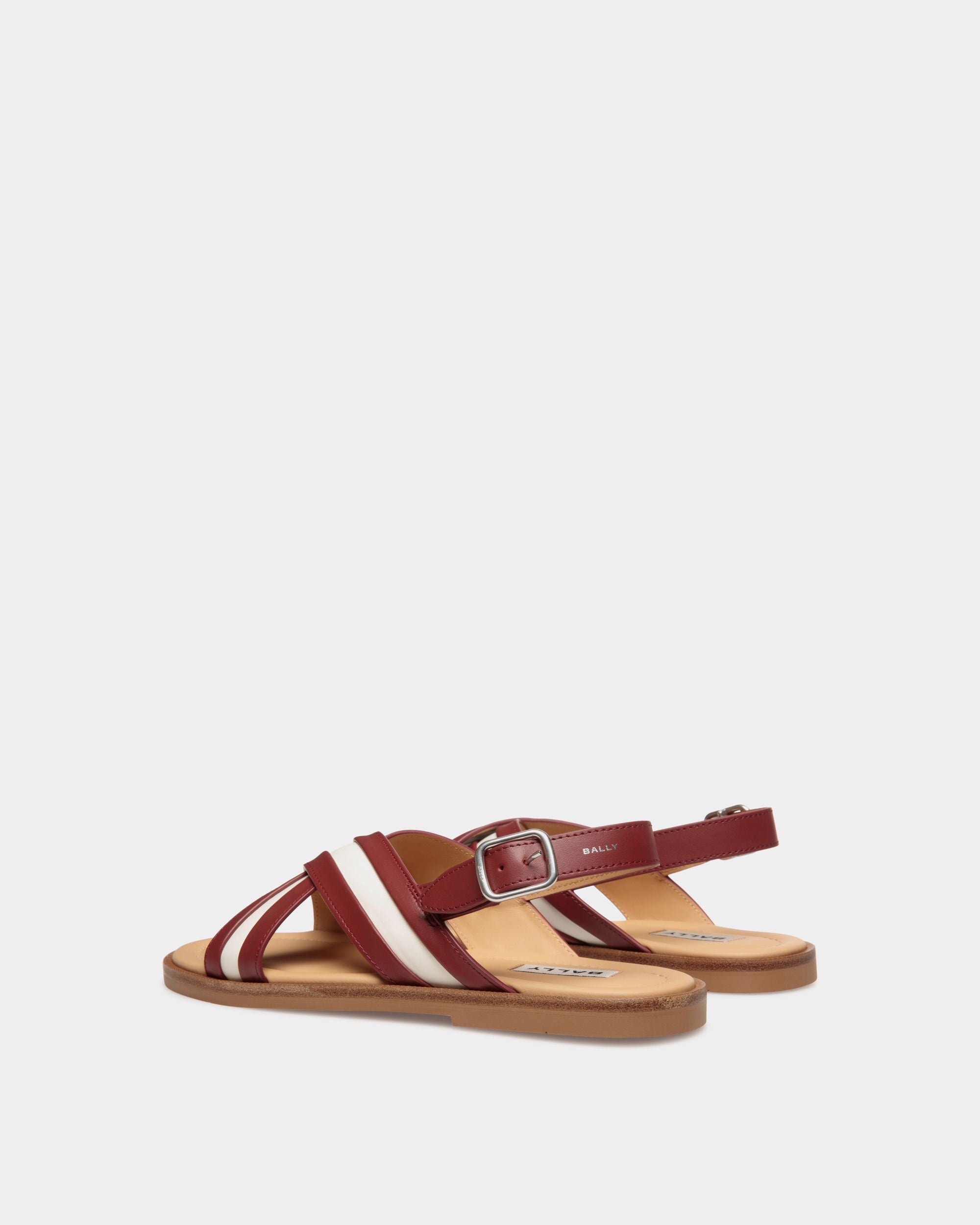 Glide Sandale Aus Leder In Rot Und Weiß - Herren - Bally - 03