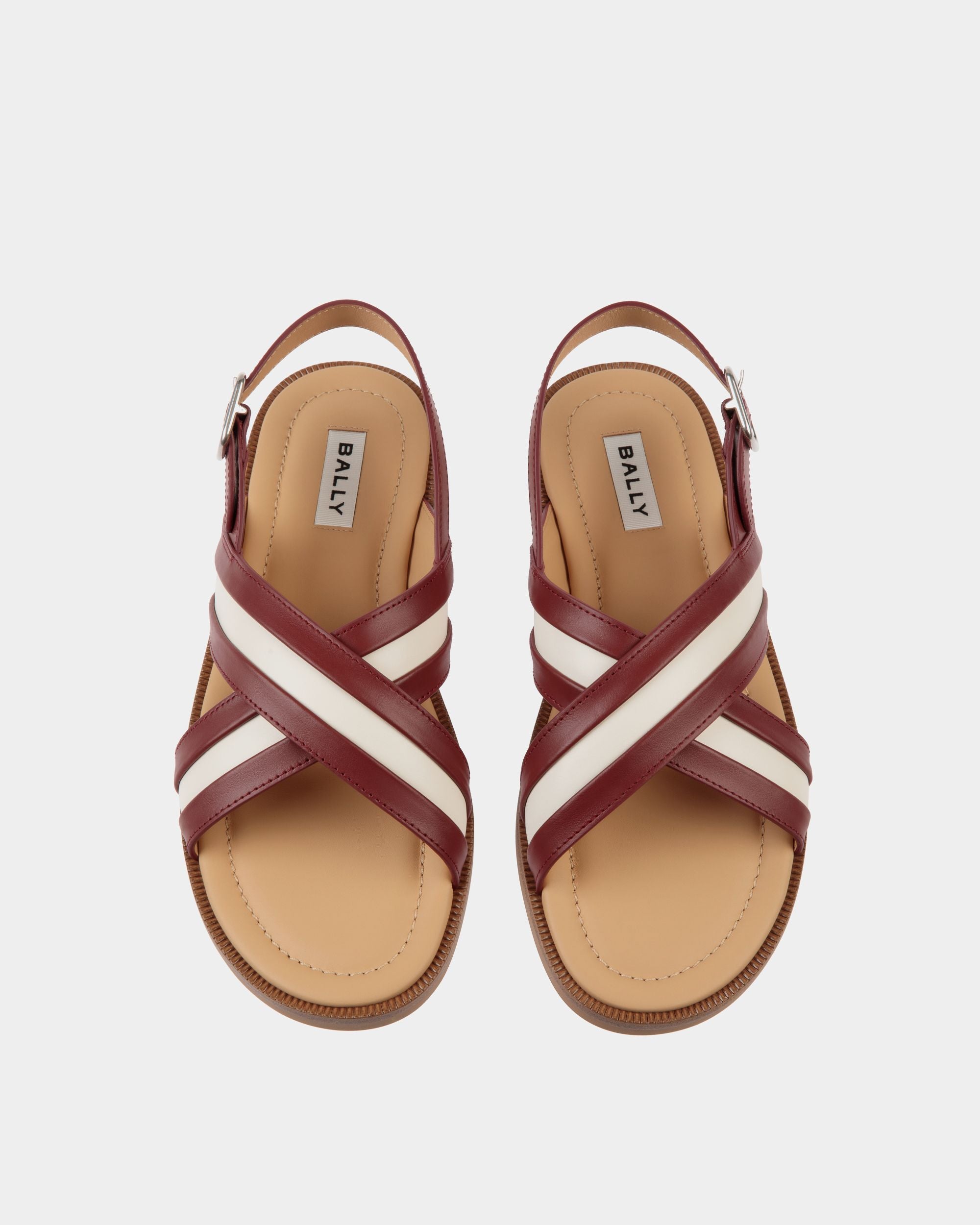 Glide Sandale Aus Leder In Rot Und Weiß - Herren - Bally - 04