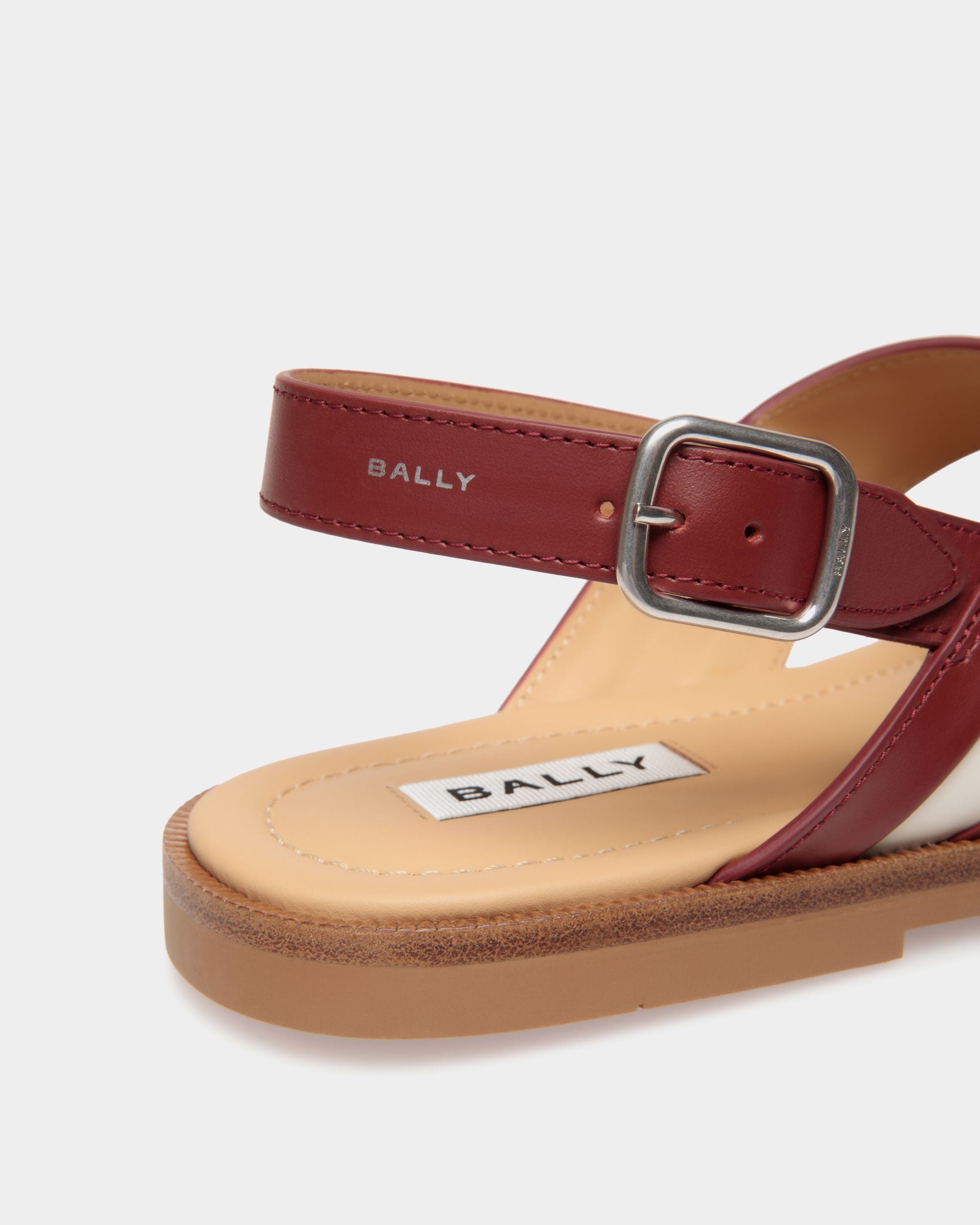 Glide Sandale Aus Leder In Rot Und Weiß - Herren - Bally - 05