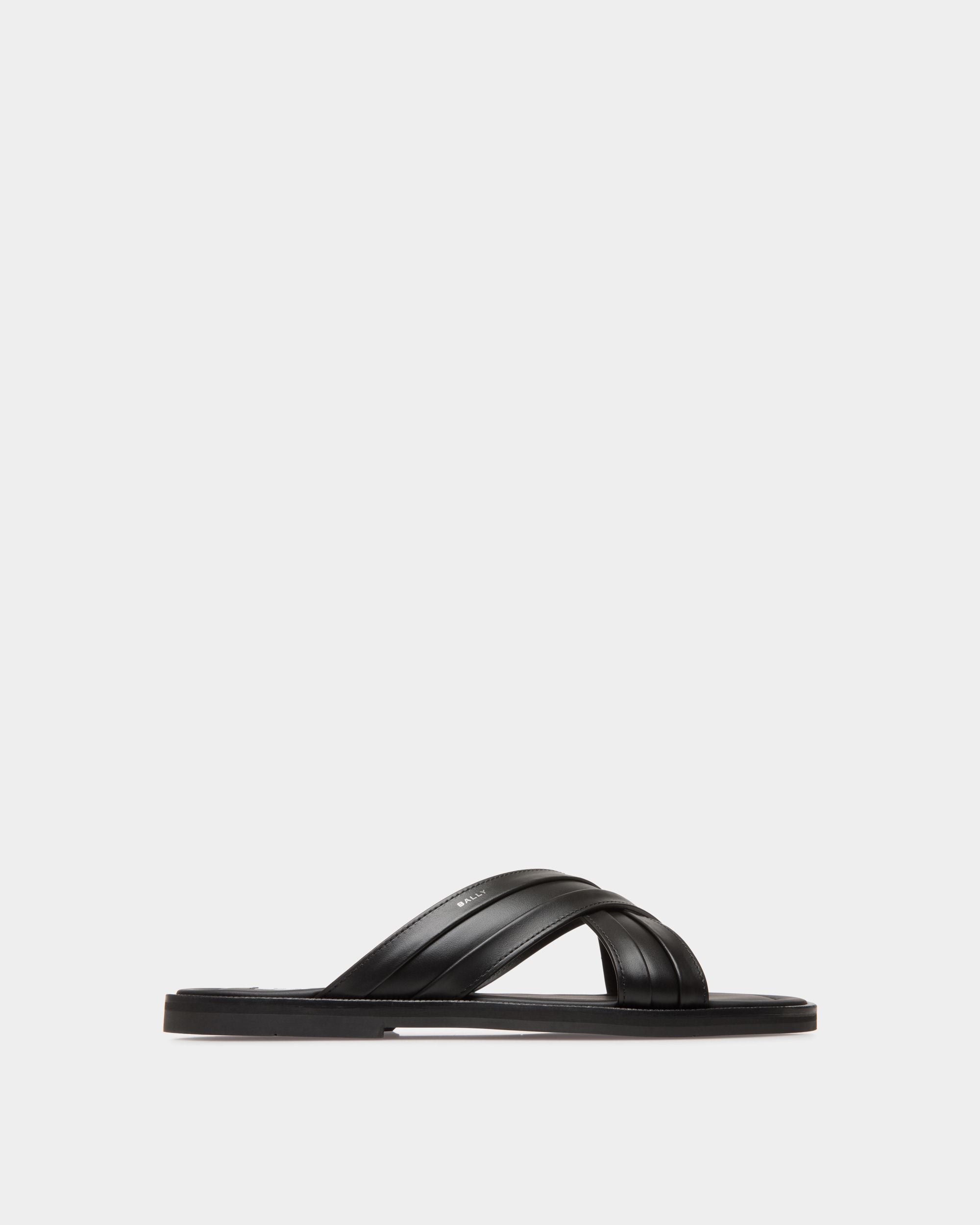 Glide Sandale Aus Leder In Schwarz - Herren - Bally - 01