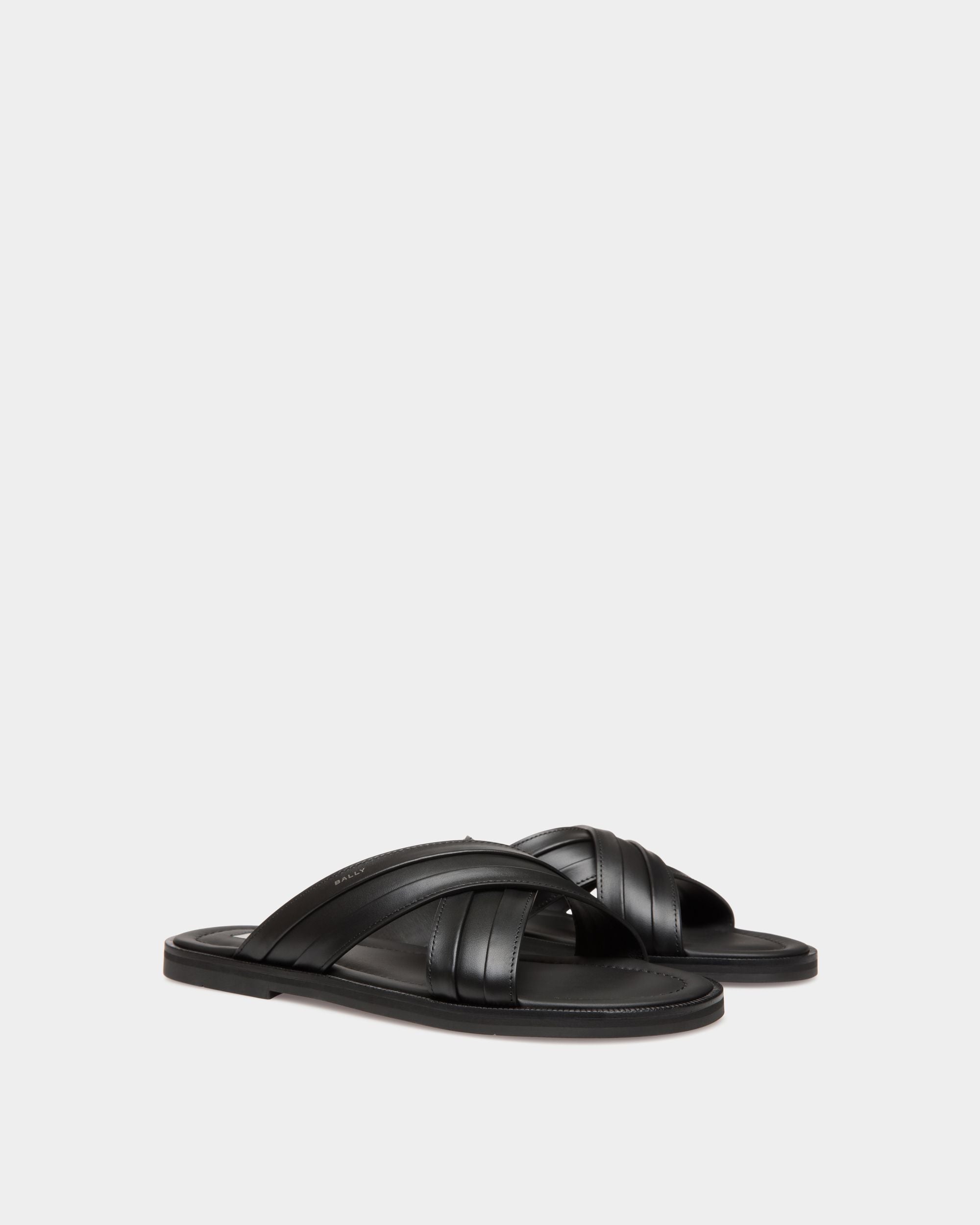 Glide Sandale Aus Leder In Schwarz - Herren - Bally - 02