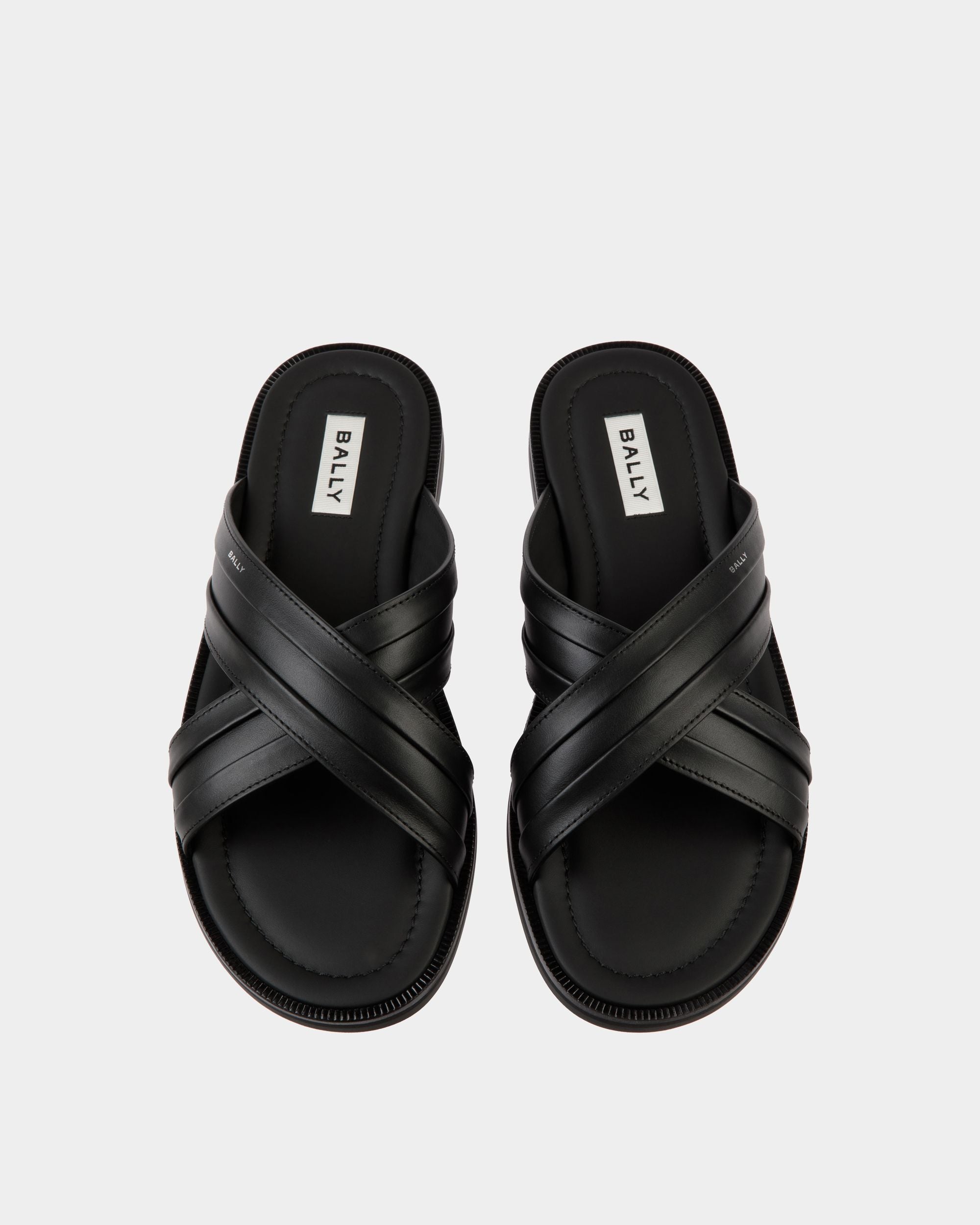 Glide Sandale Aus Leder In Schwarz - Herren - Bally - 04