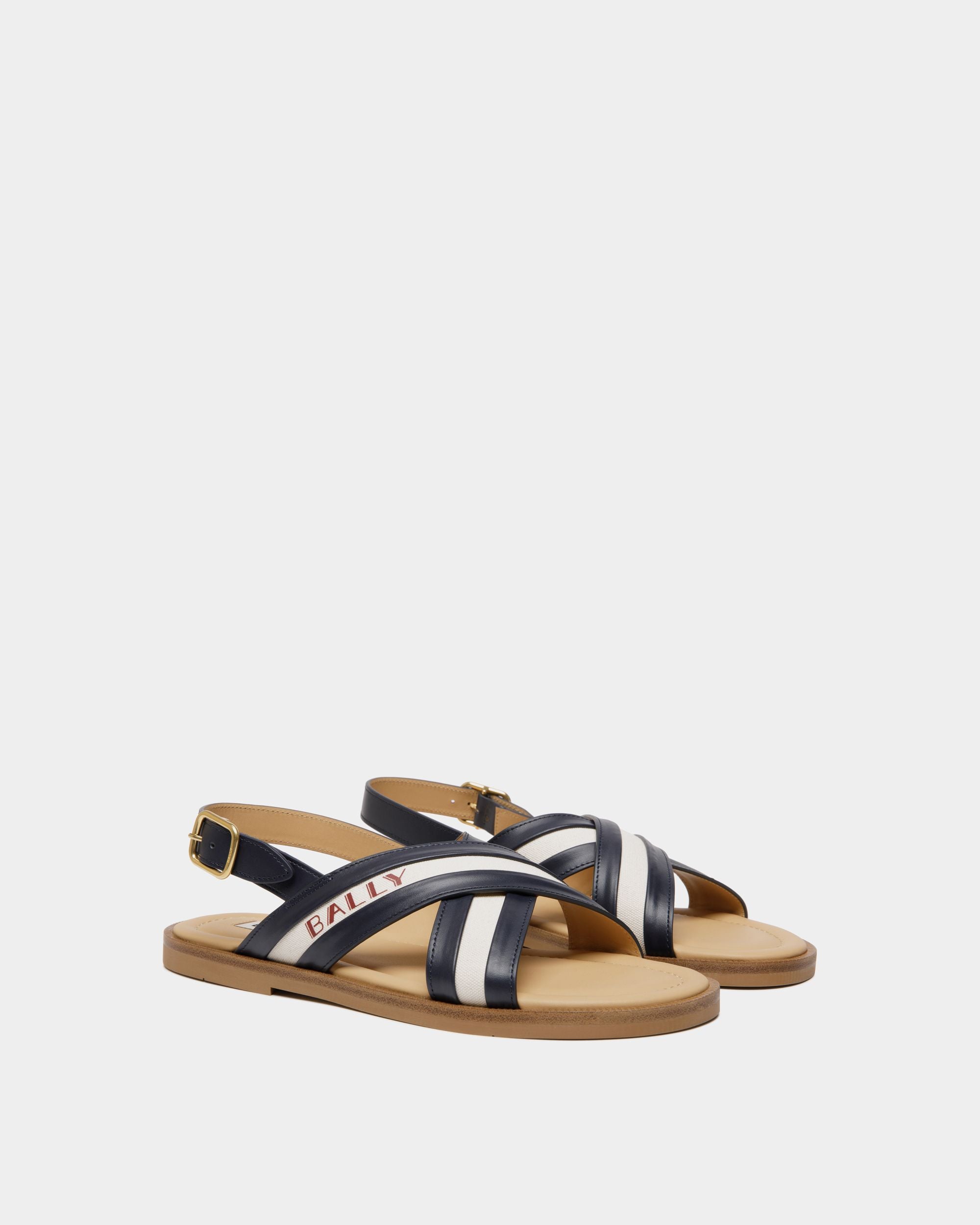 Summer Capsule In Navy Blue Aus Natürlichem Leder Und Leinwand - Herren - Bally - 02