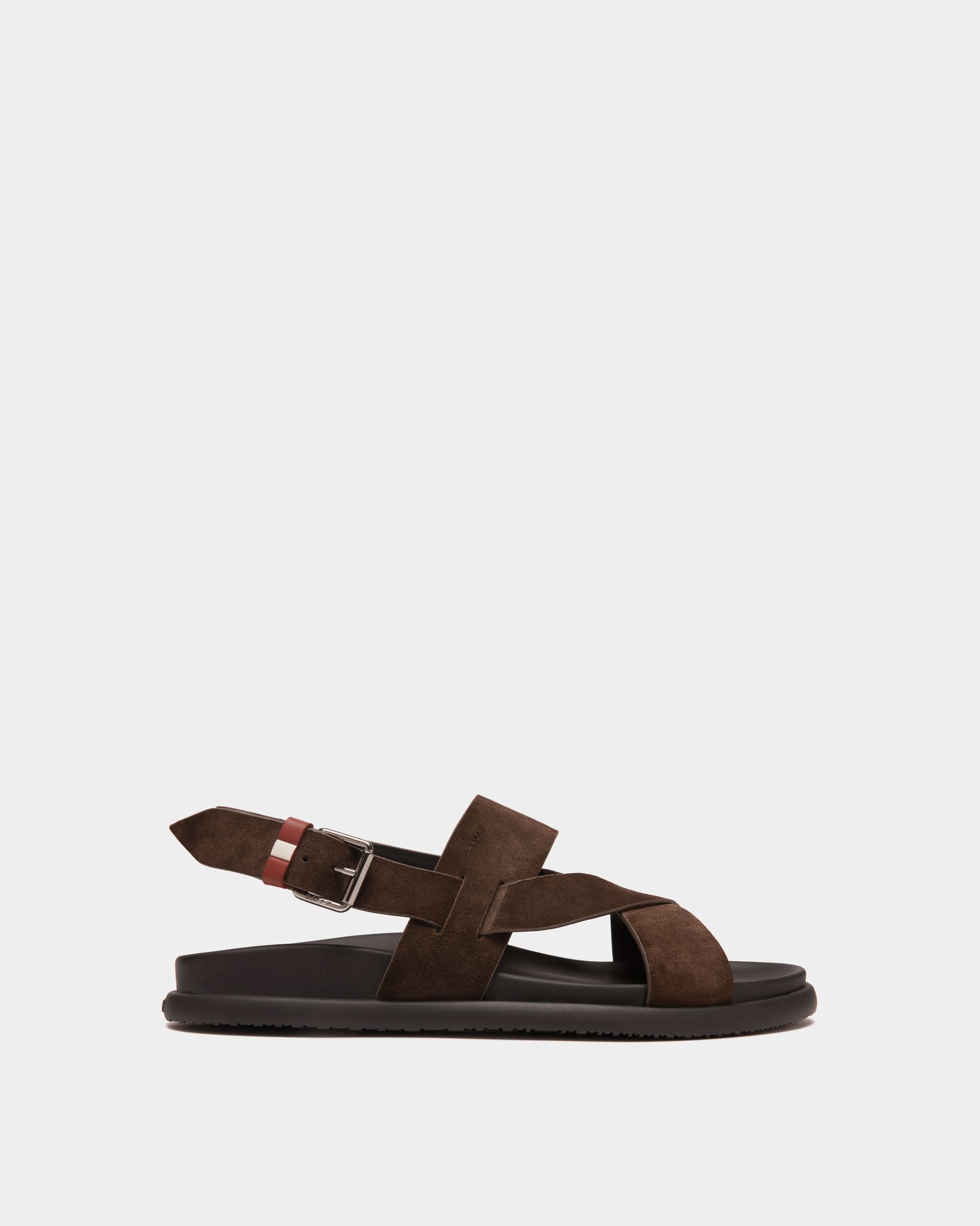 Newport Sandale Aus Veloursleder In Ebenholzschwarz - Herren - Bally - 01