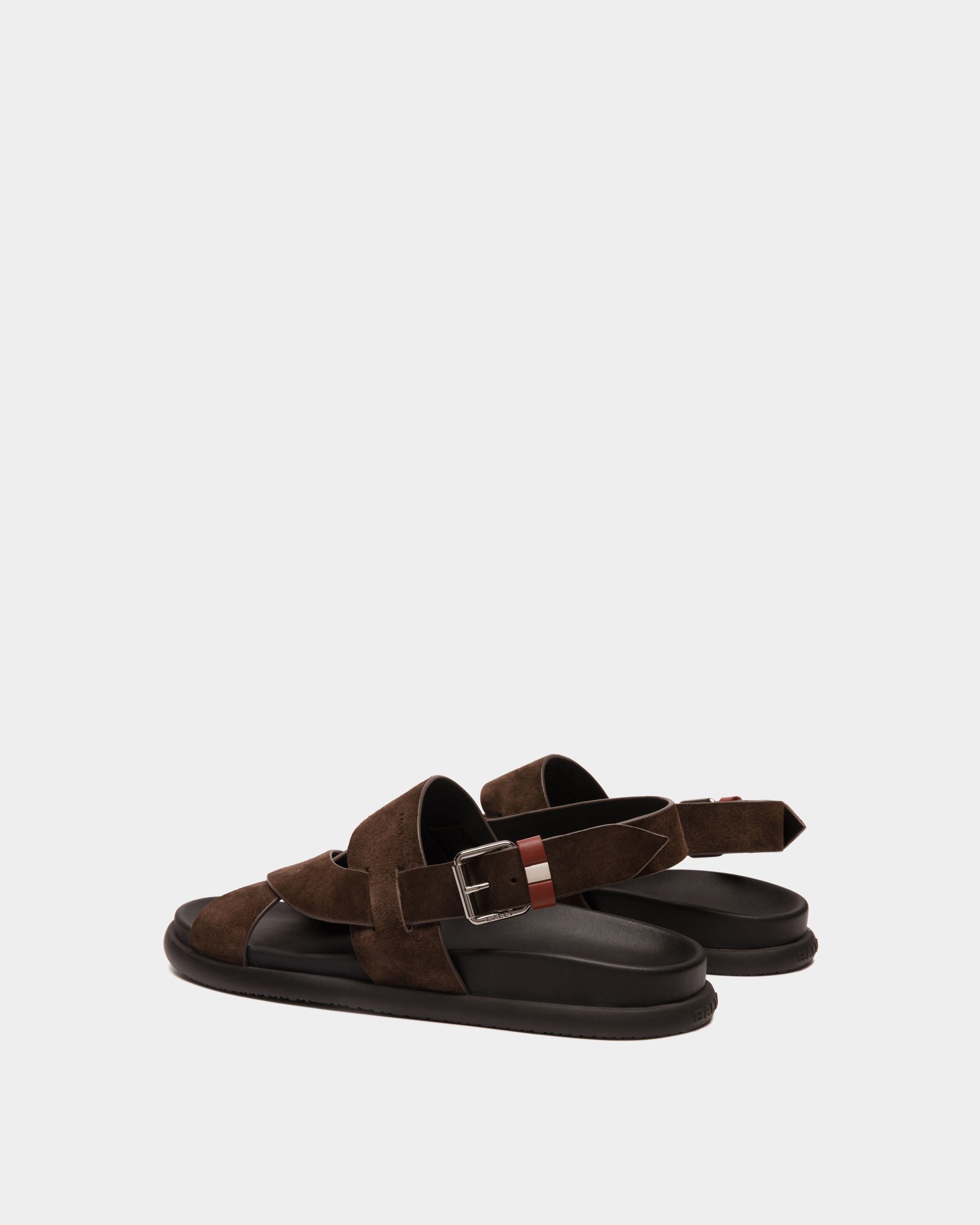 Newport Sandale Aus Veloursleder In Ebenholzschwarz - Herren - Bally - 04