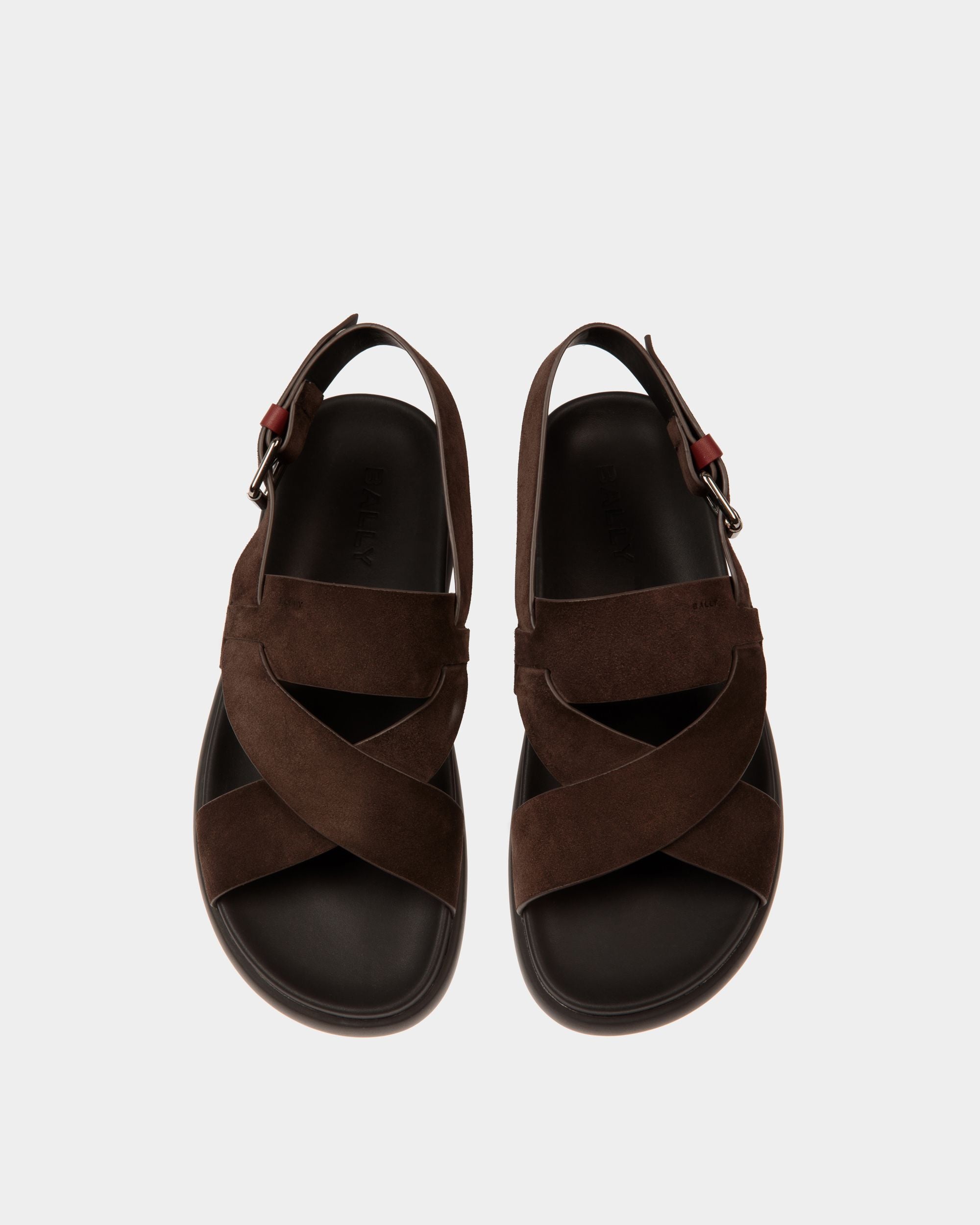 Newport Sandale Aus Veloursleder In Ebenholzschwarz - Herren - Bally - 05