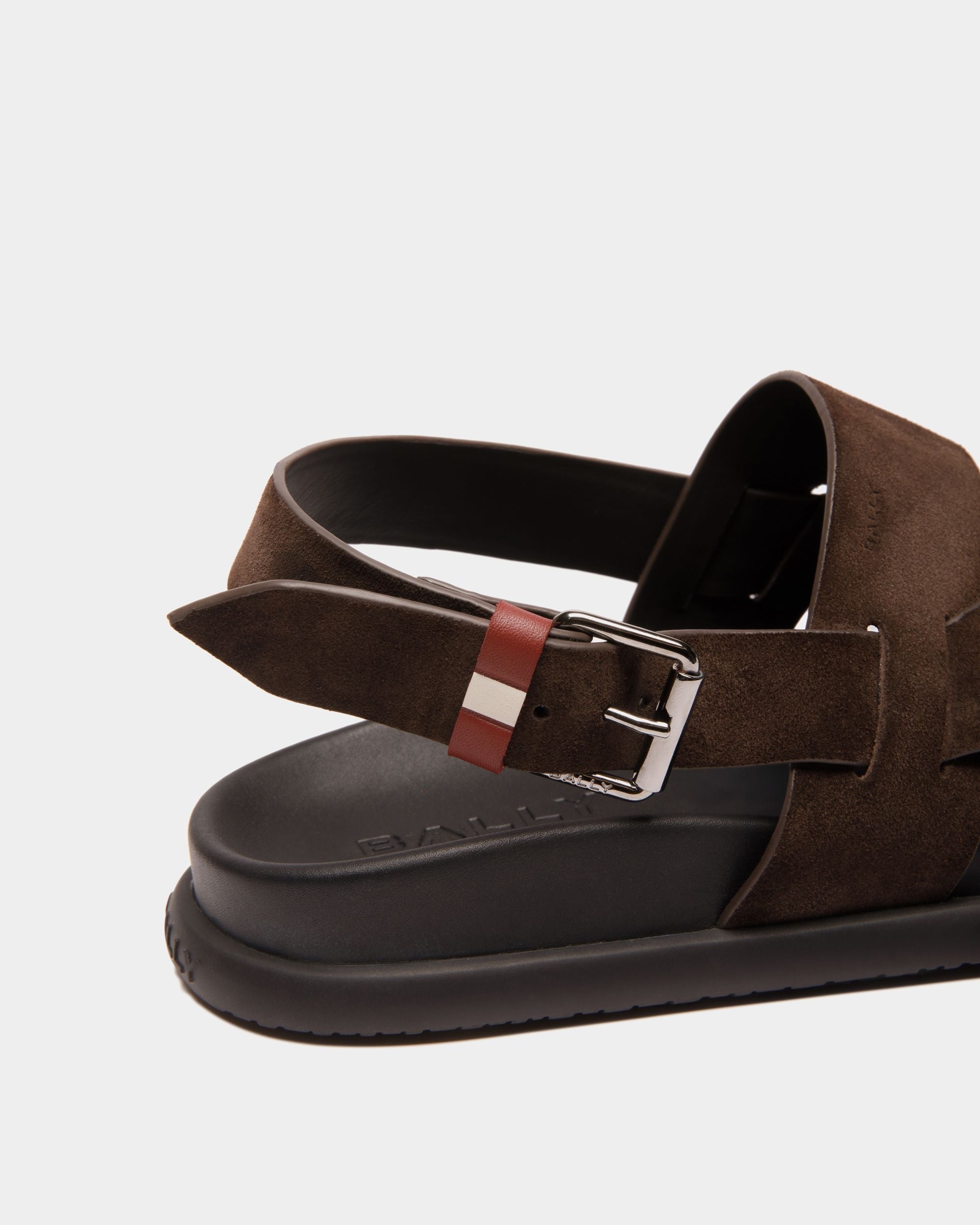 Newport Sandale Aus Veloursleder In Ebenholzschwarz - Herren - Bally - 06