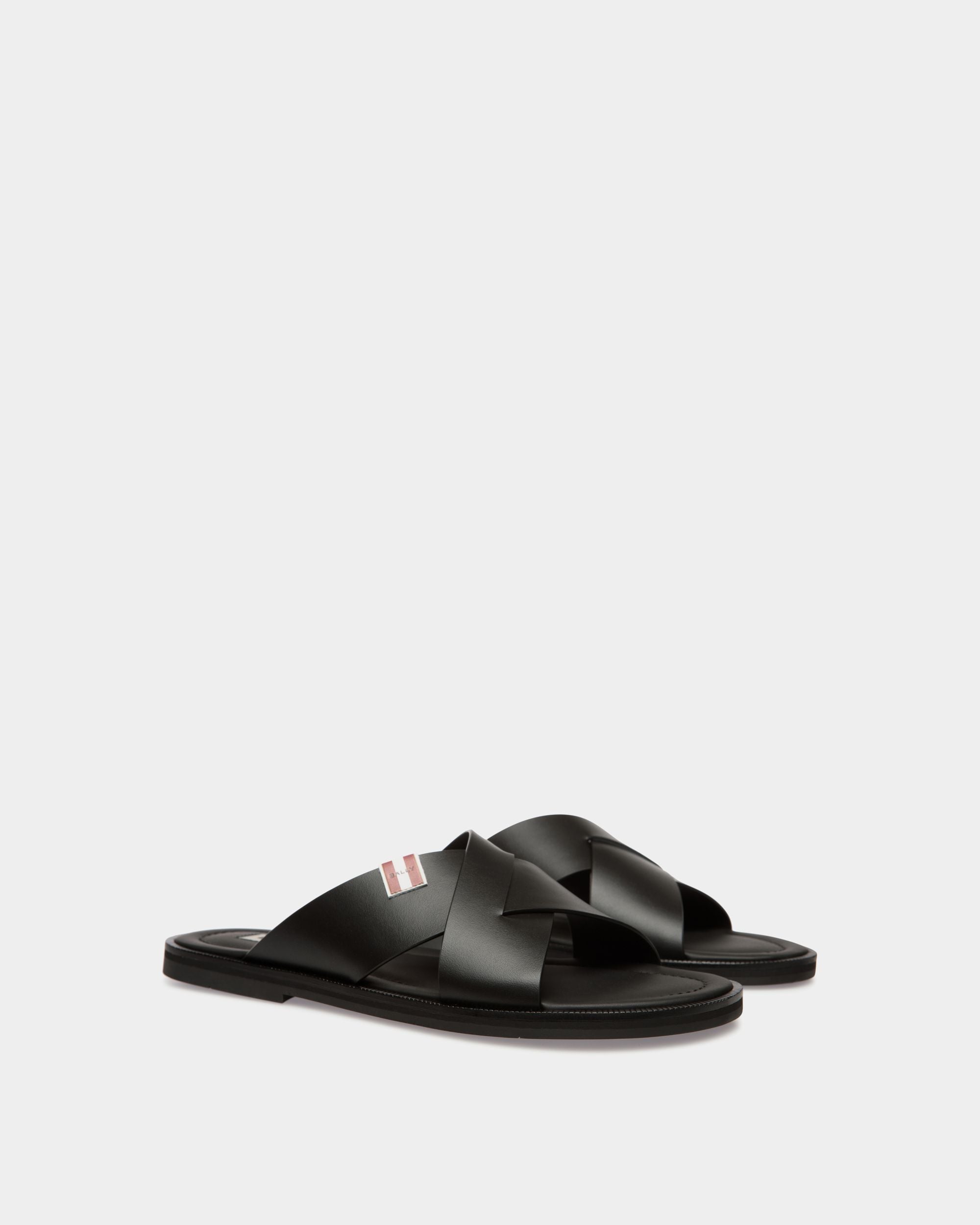 Glide Sandale Aus Schwarzem Leder - Herren - Bally - 02
