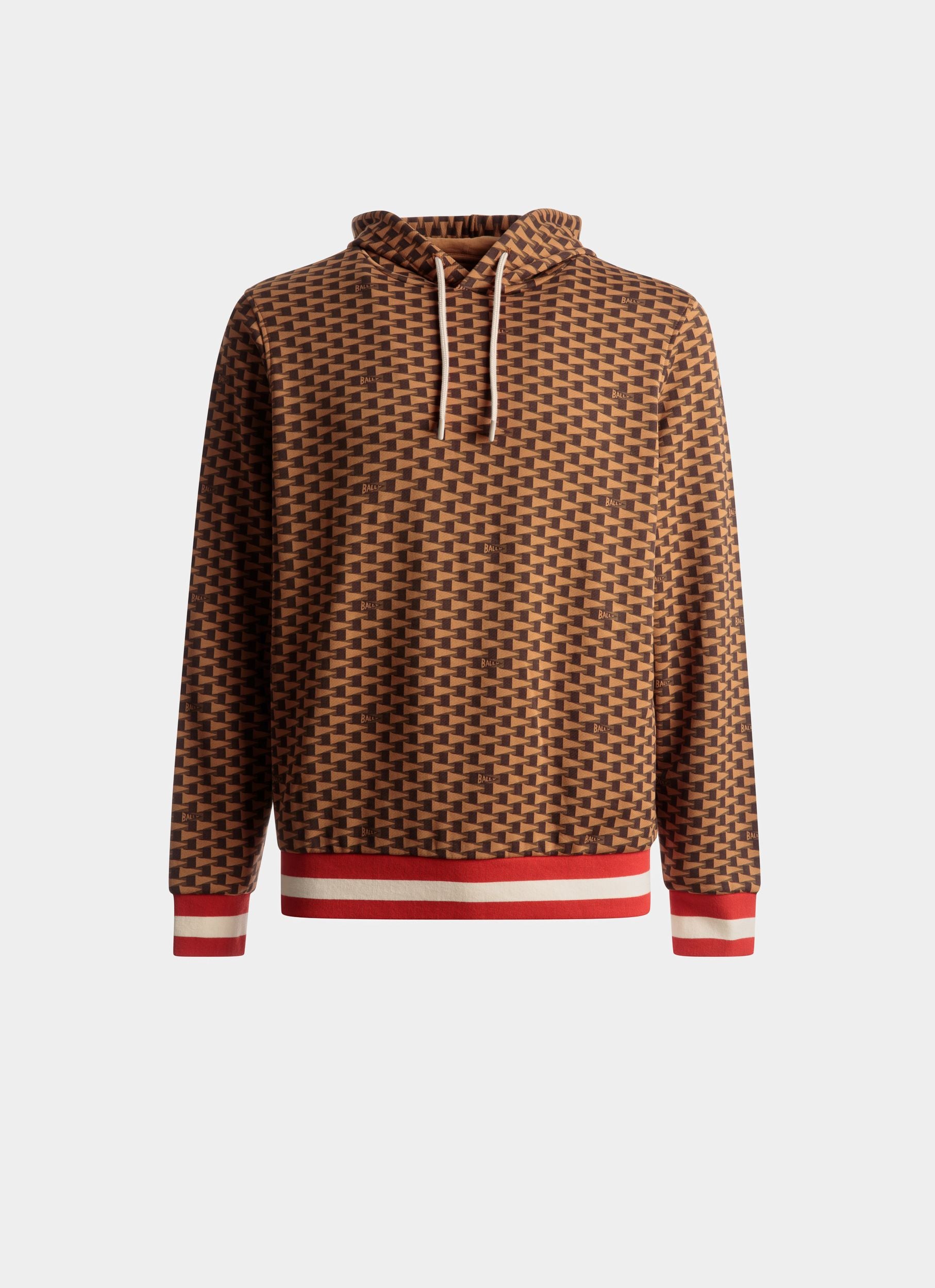 Pennant Hoodie Aus Brauner Stretch-Baumwolle - Herren - Bally - 01