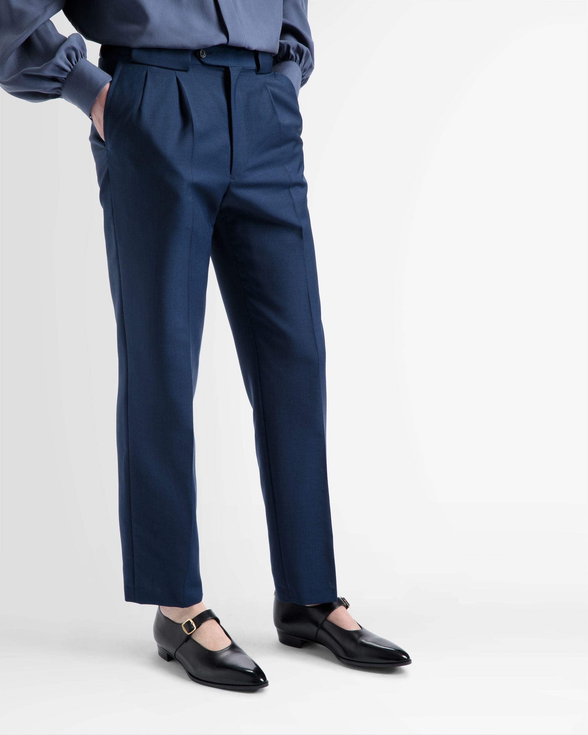 Gerade Wollmix-Hose In Marineblau - Herren - Bally - 02