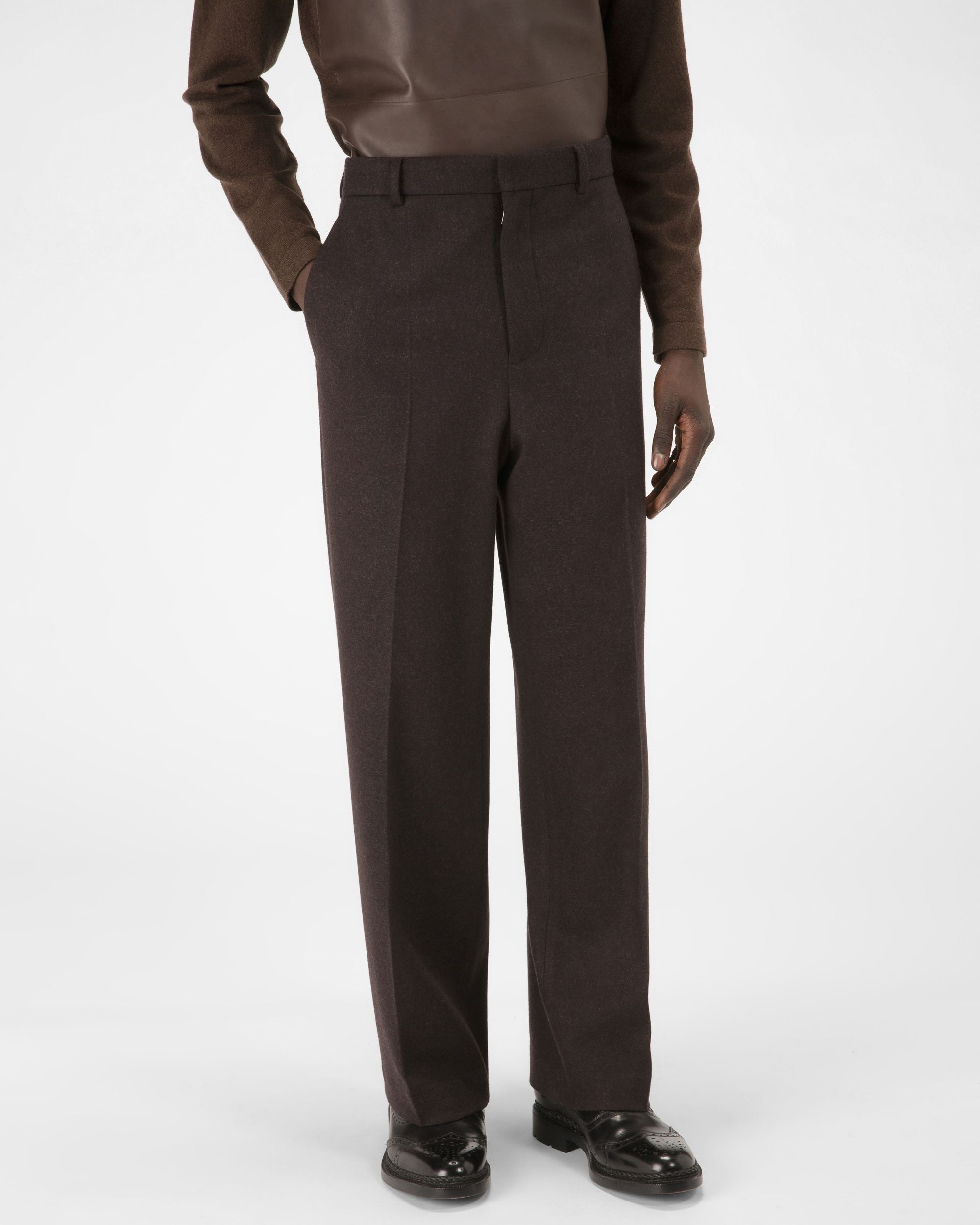 Hose Aus Ebenholzfarbener Wolle - Herren - Bally - 01