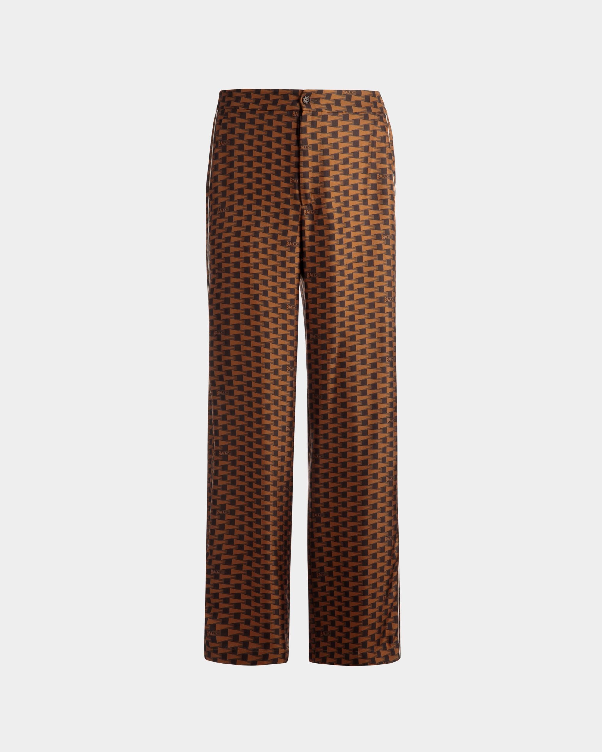 Hose mit Pennant-Print Aus brauner Seide - Herren - Bally - 01