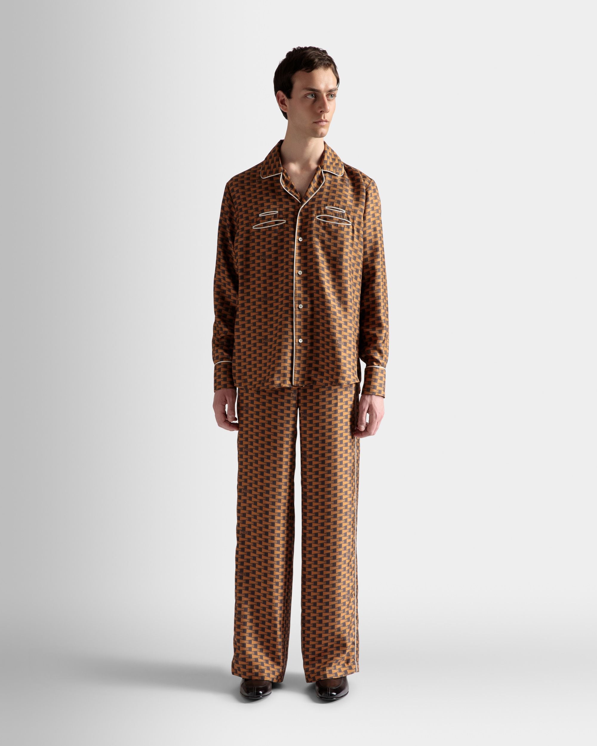 Hose mit Pennant-Print Aus brauner Seide - Herren - Bally - 02
