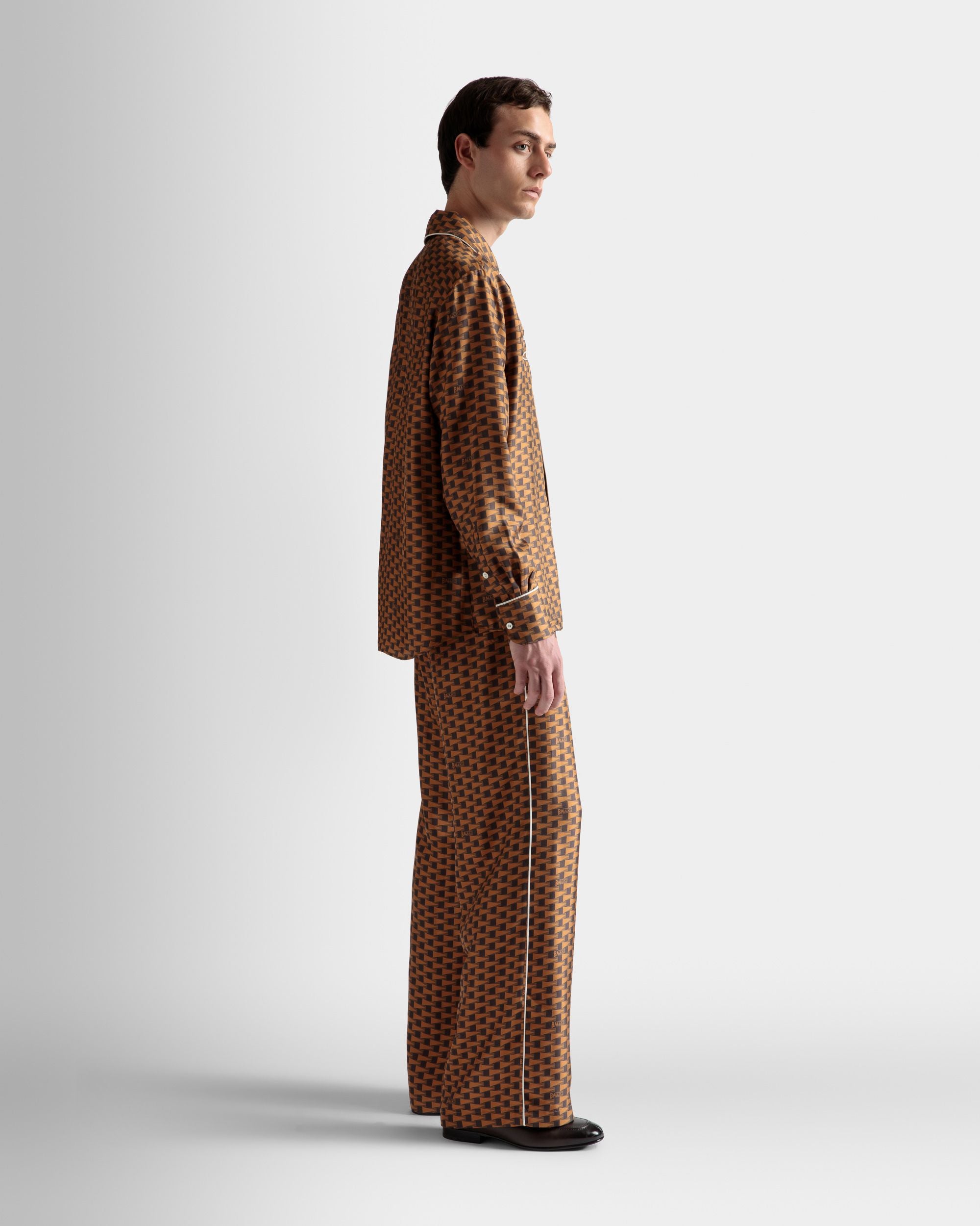 Hose mit Pennant-Print Aus brauner Seide - Herren - Bally - 05