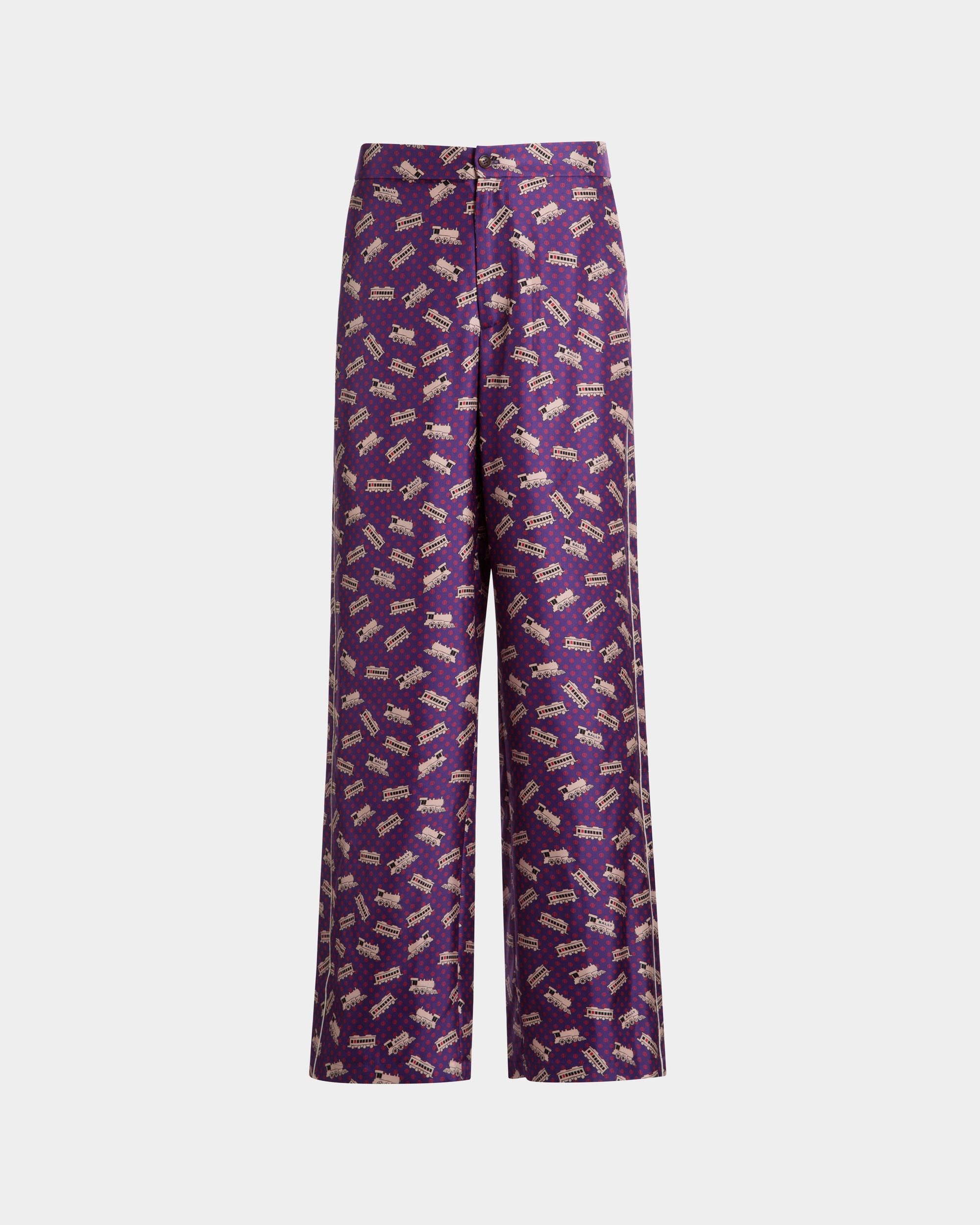 Bedruckte Hose Aus Lila Seide - Herren - Bally - 01