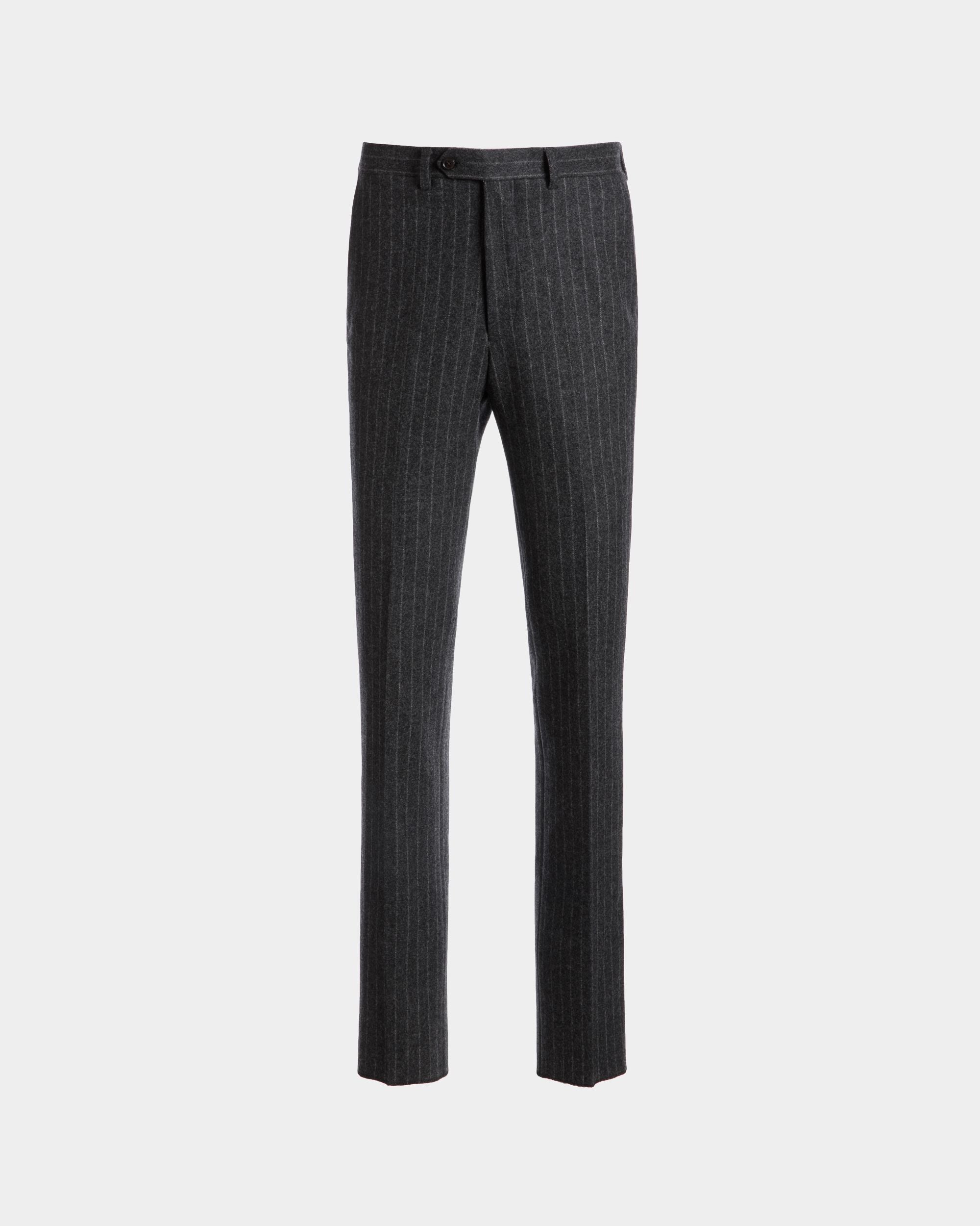 Hose Mit Nadelstreifen Aus Grau Melierter Wollmischung - Herren - Bally - 01